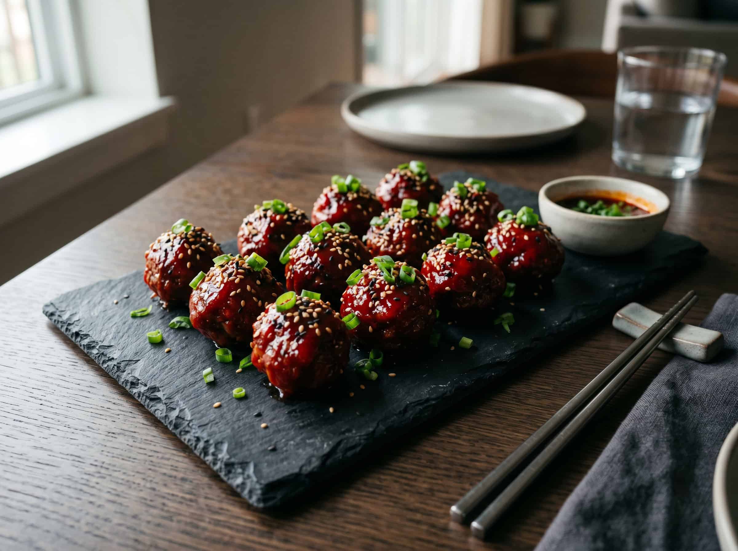 Korean Gochujang Glazed Meatballs