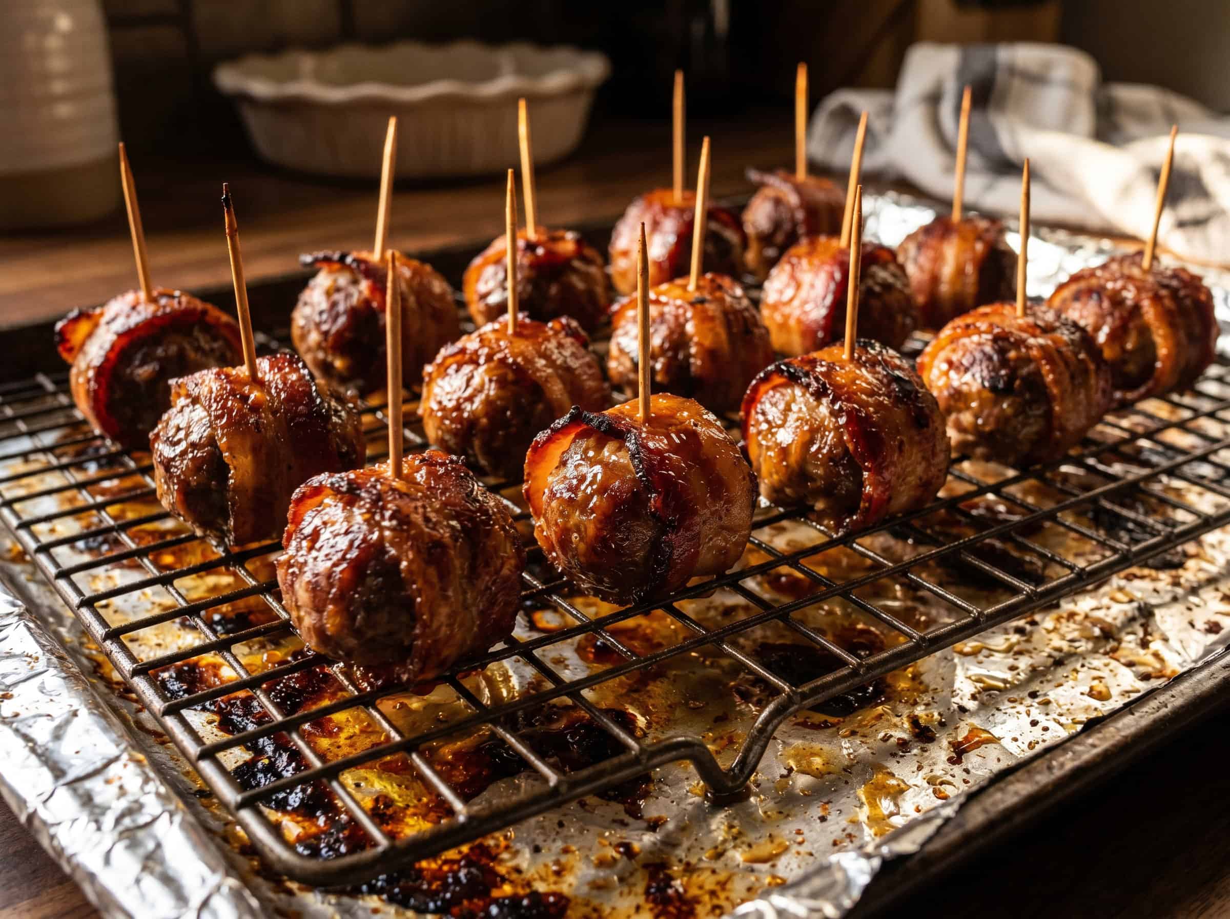 Bacon-Wrapped Brown Sugar Meatballs