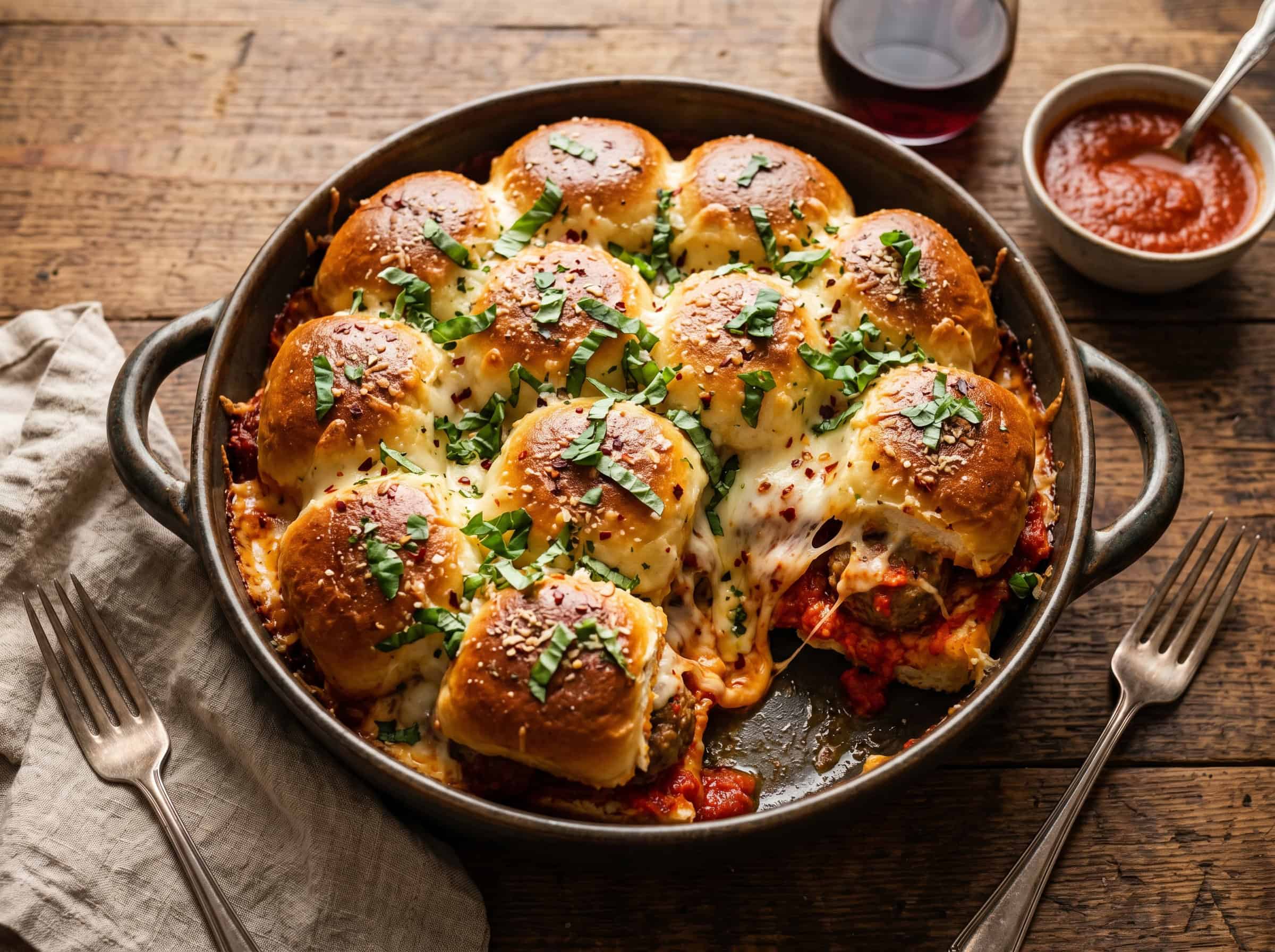 Meatball Sliders on Hawaiian Rolls