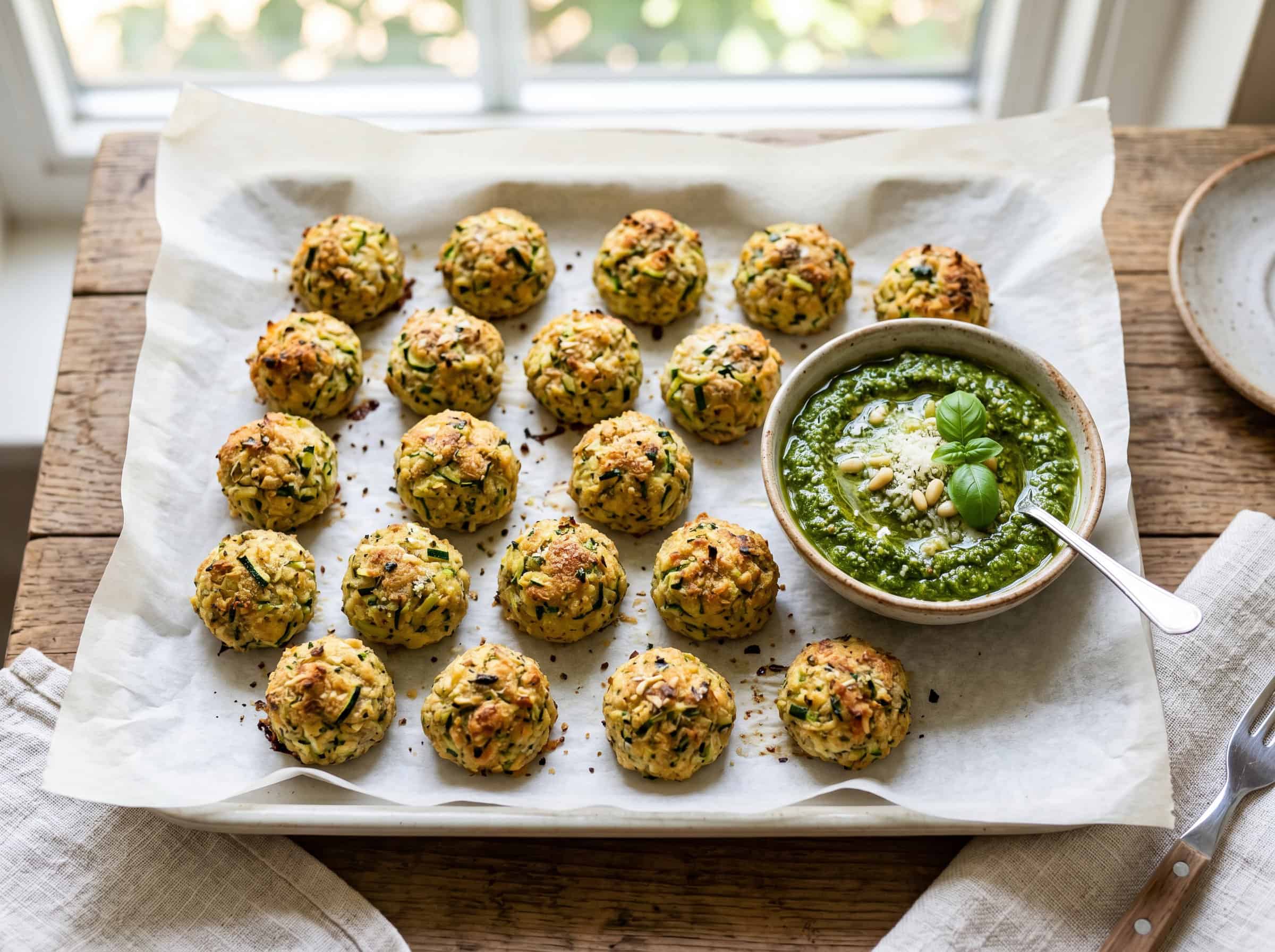 Baked Low-Carb Zucchini Meatballs
