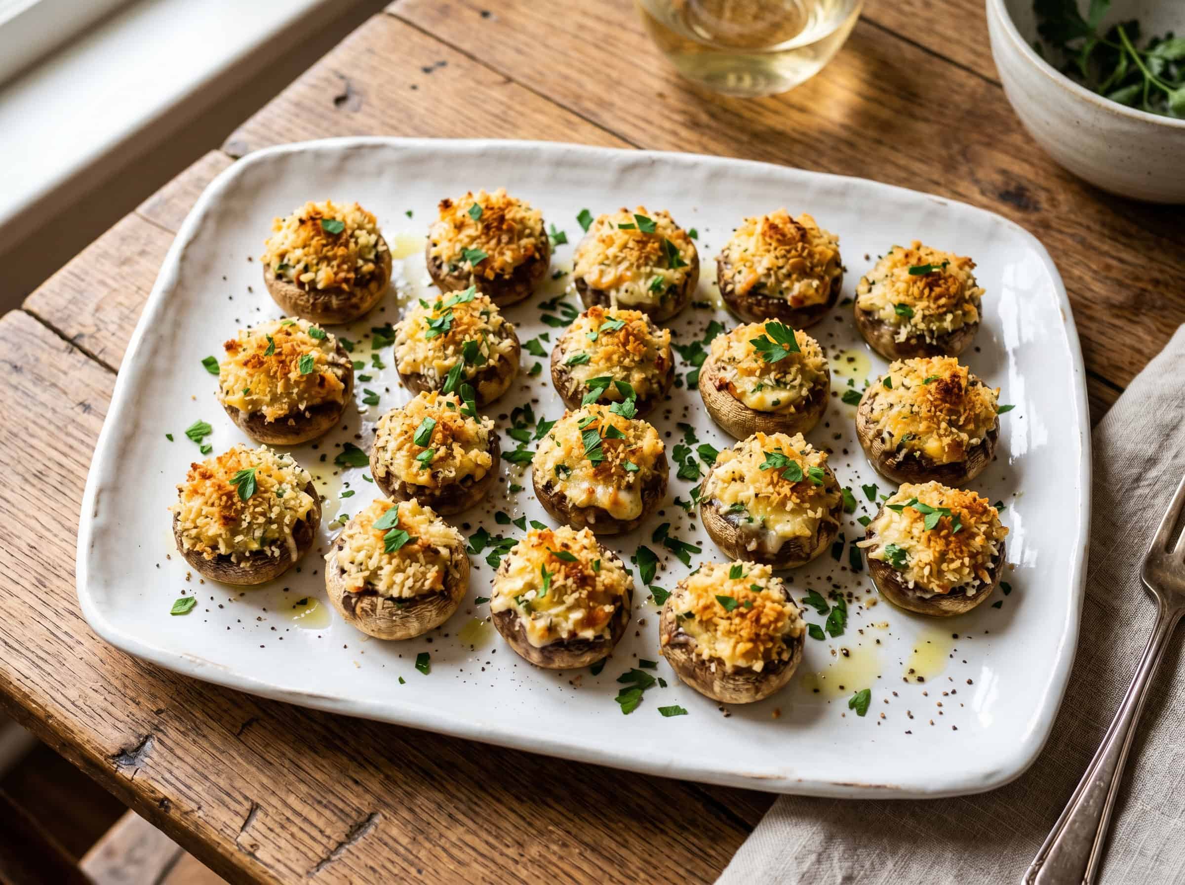 Classic Cream Cheese and Herb Stuffed Mushrooms