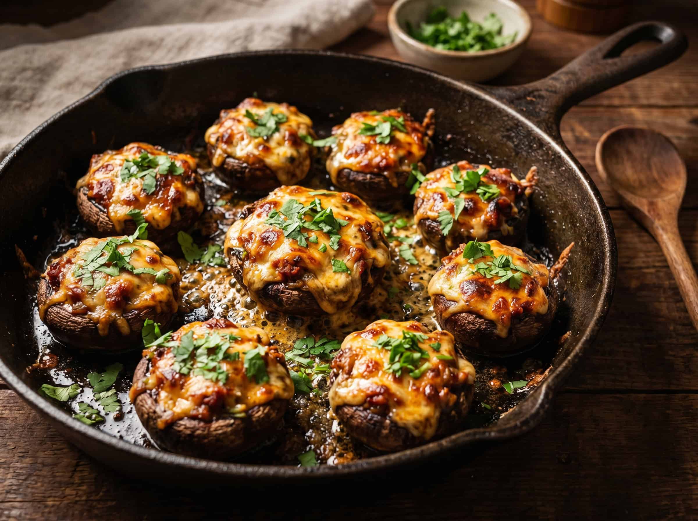 Chorizo and Pepper Jack Stuffed Mushrooms