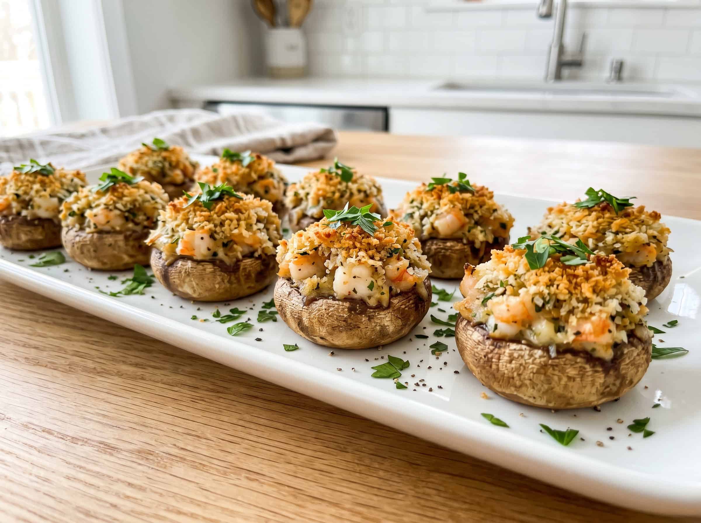 Shrimp and Cream Cheese Stuffed Mushrooms