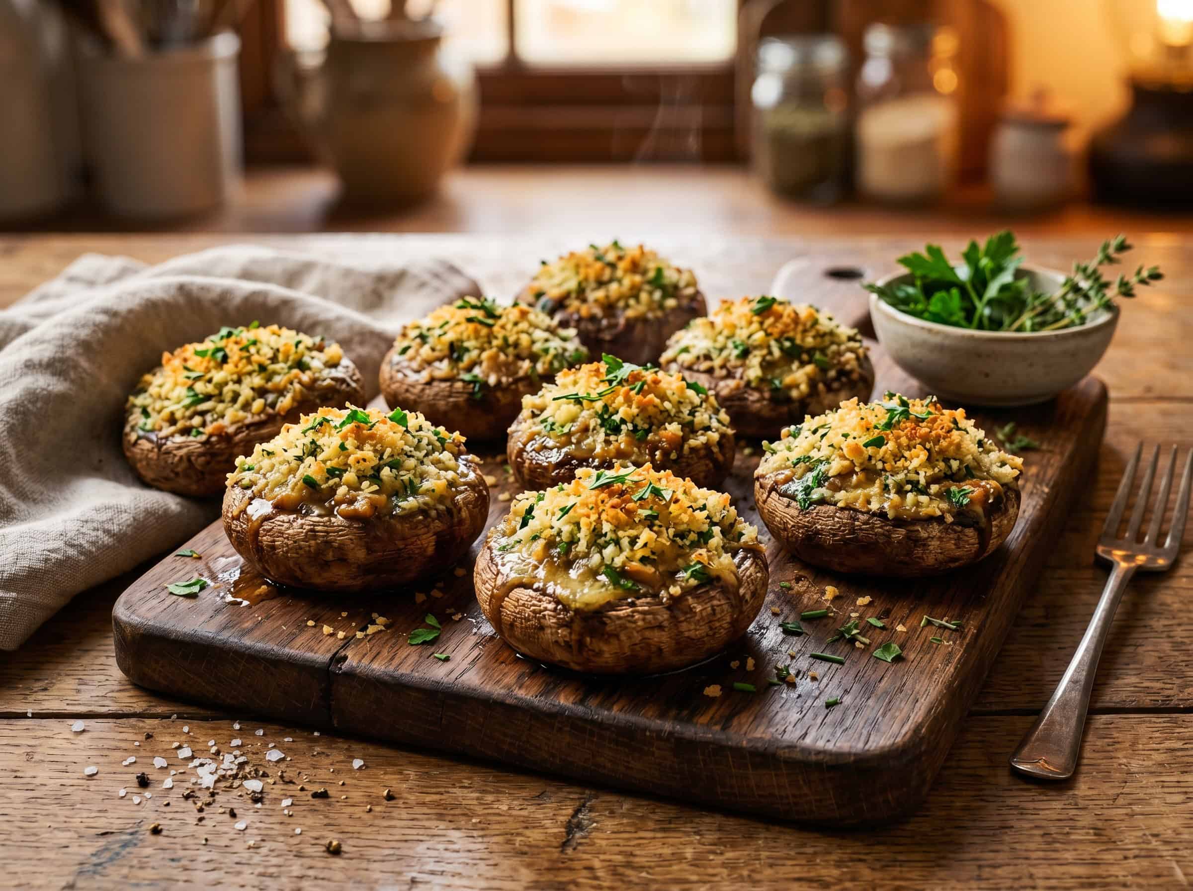 Garlic Butter and Herb Stuffed Mushrooms