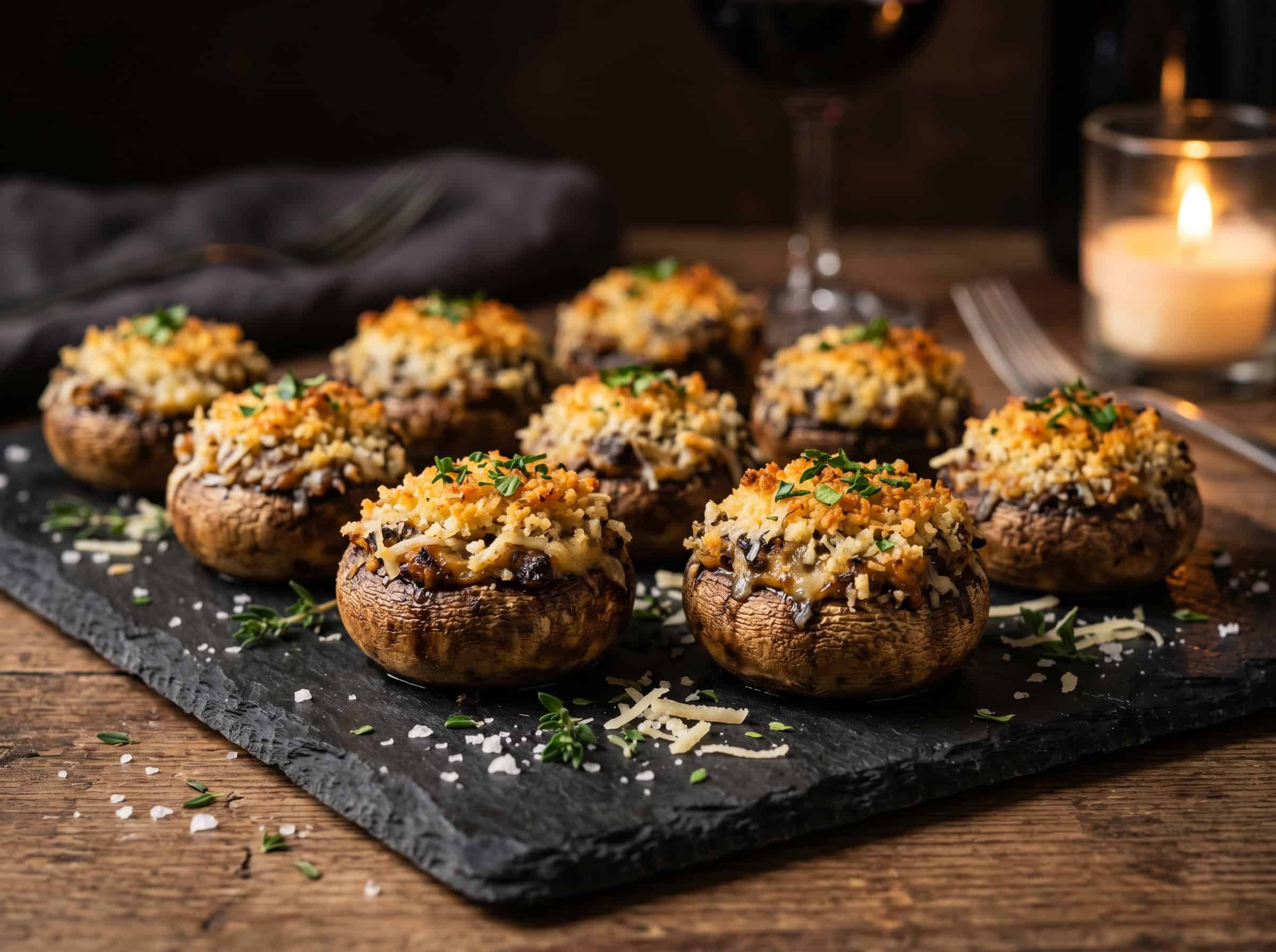 Truffle and Parmesan Stuffed Mushrooms