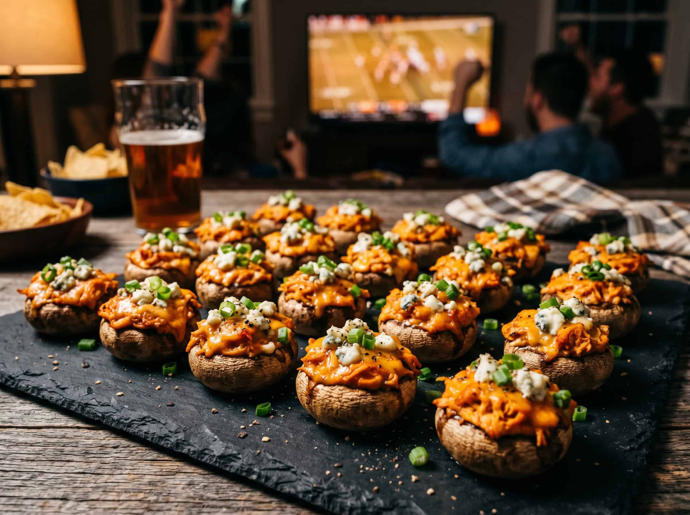 Buffalo Chicken Stuffed Mushrooms