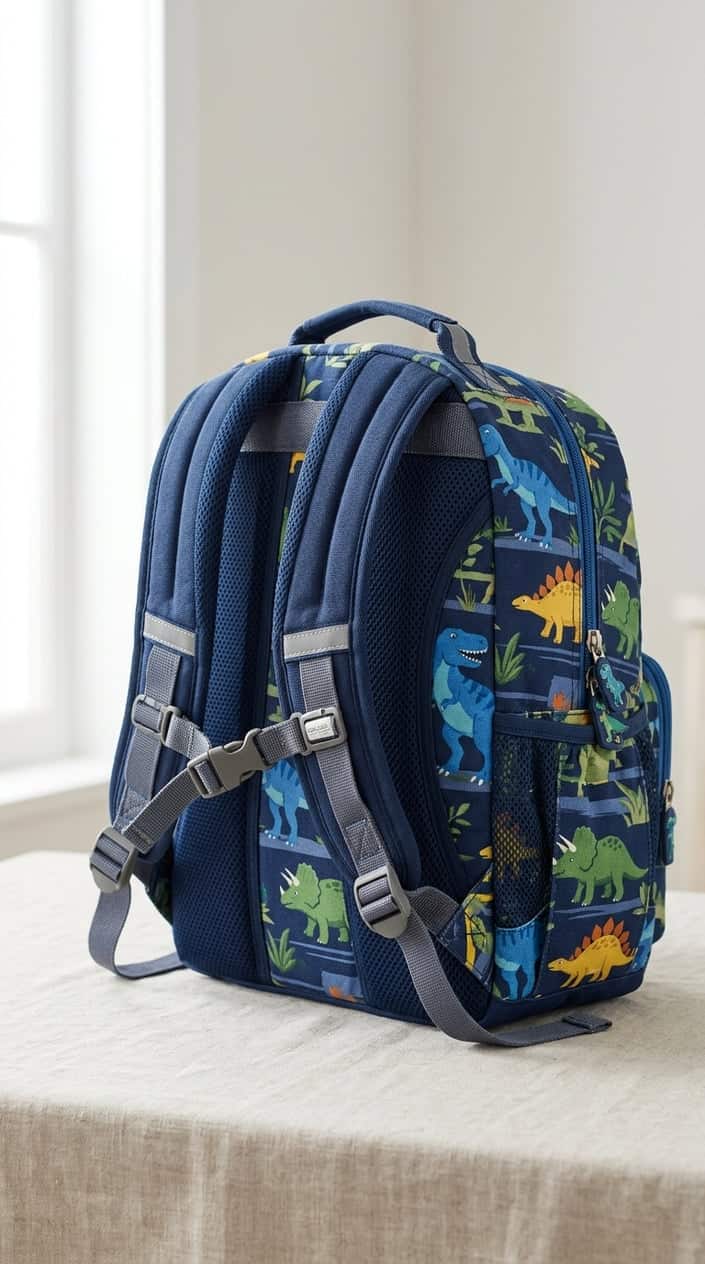 A children's backpack with padded shoulder straps displayed on a plain background.