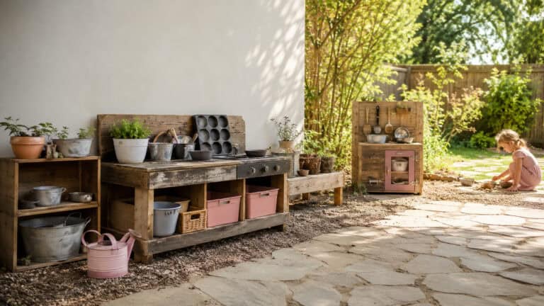 12 Mud Kitchen Setups for Kids (Using Mostly Stuff You Already Have Outside)