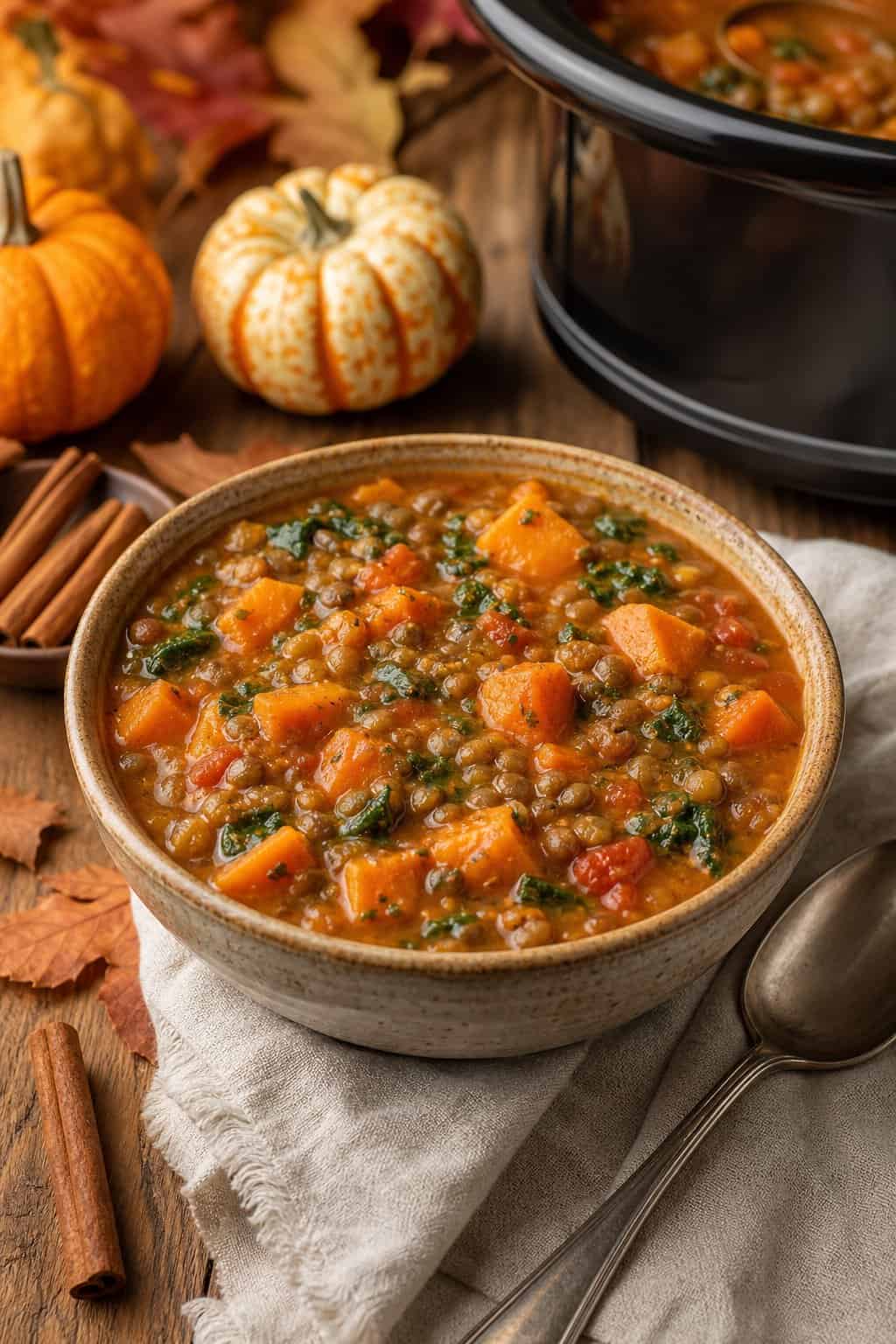 Vegetarian Lentil Soup with Sweet Potato