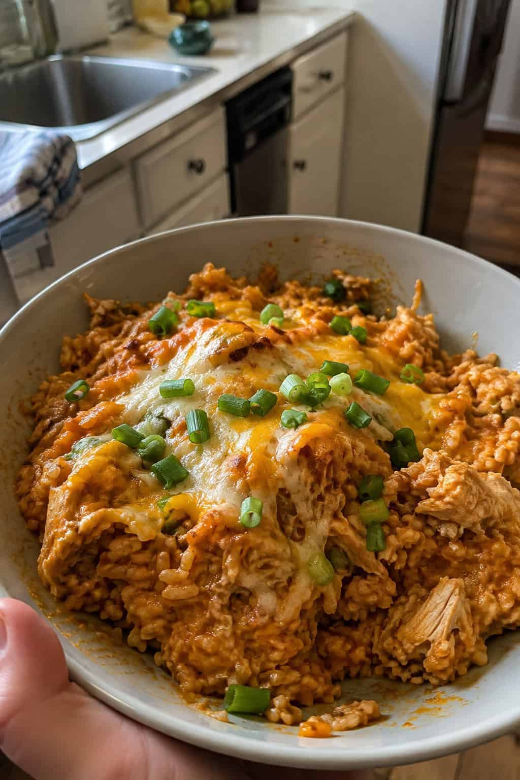 Buffalo Chicken and Rice Casserole