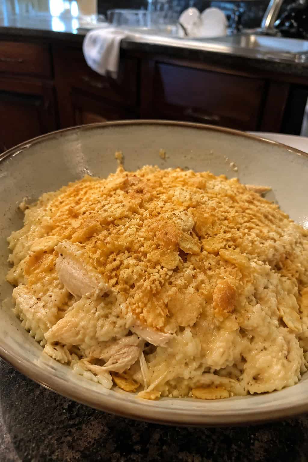 Buttery Cracker Topped Chicken and Rice
