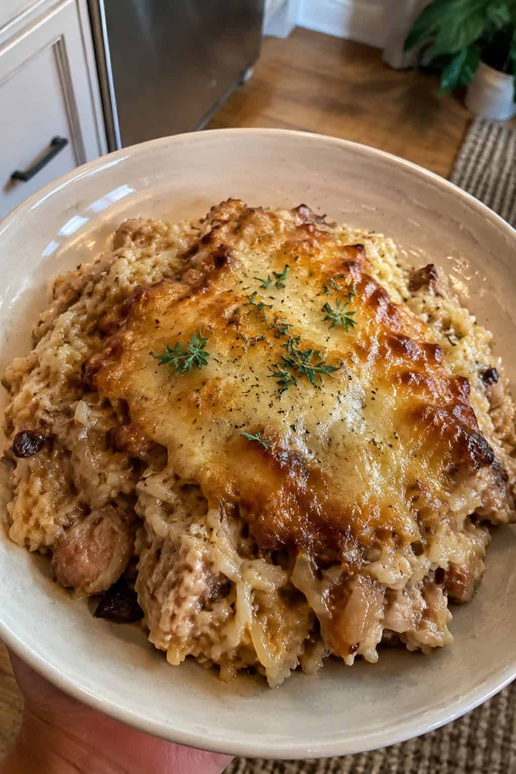 French Onion Chicken and Rice Bake