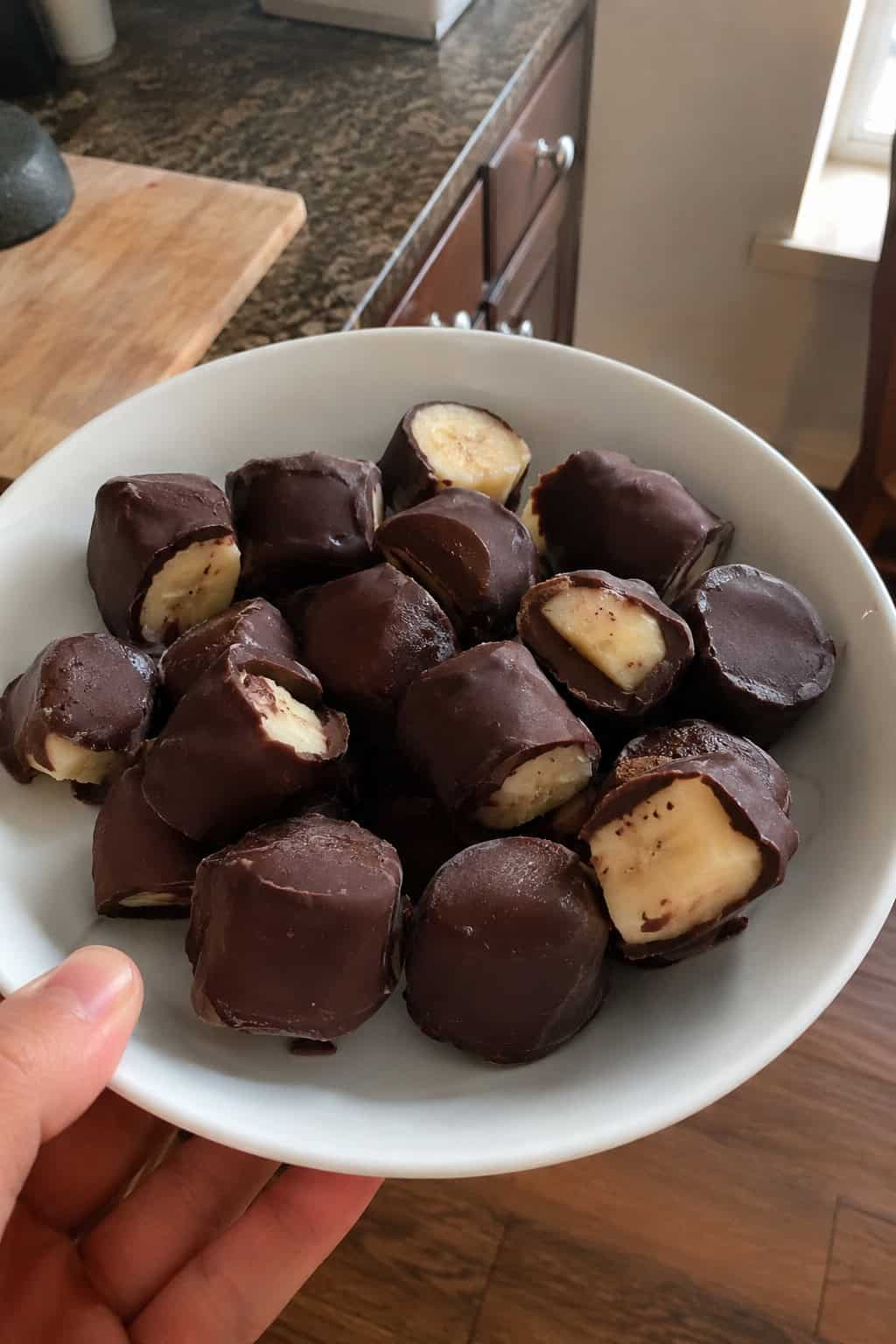 Frozen Chocolate Dipped Banana Bites