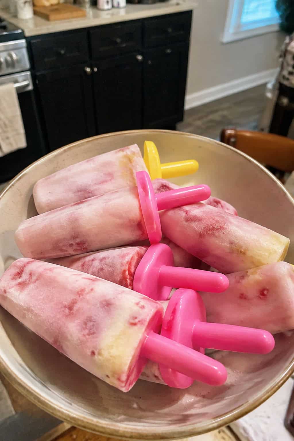 Strawberry Banana Yogurt Popsicles