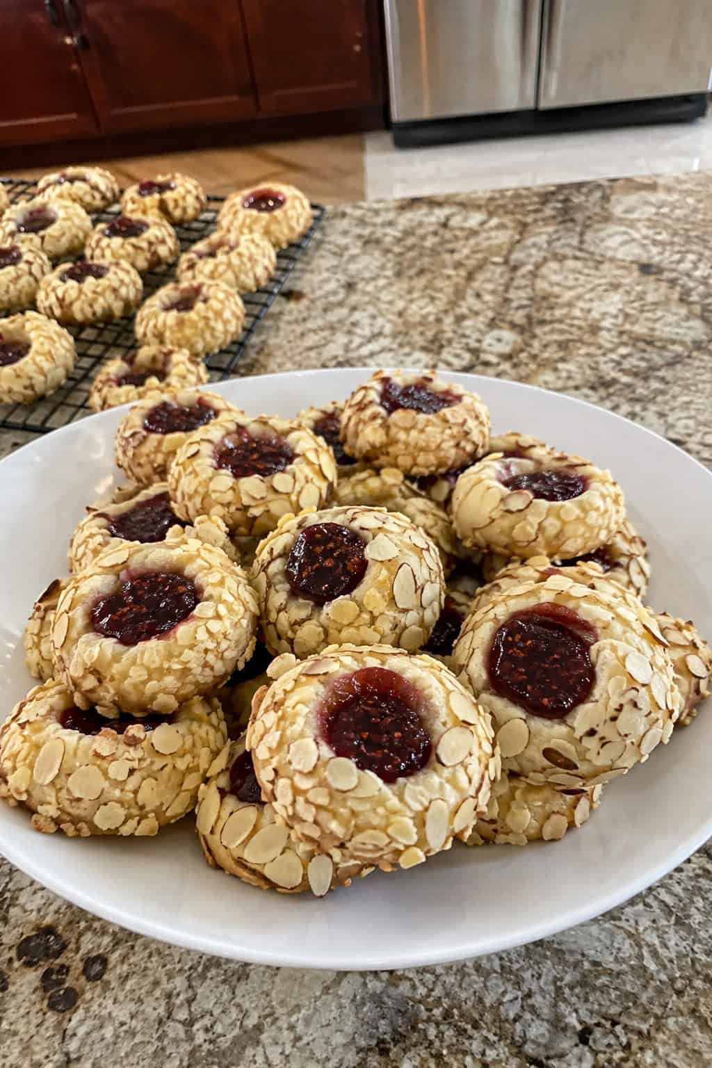 Raspberry Almond Thumbprints