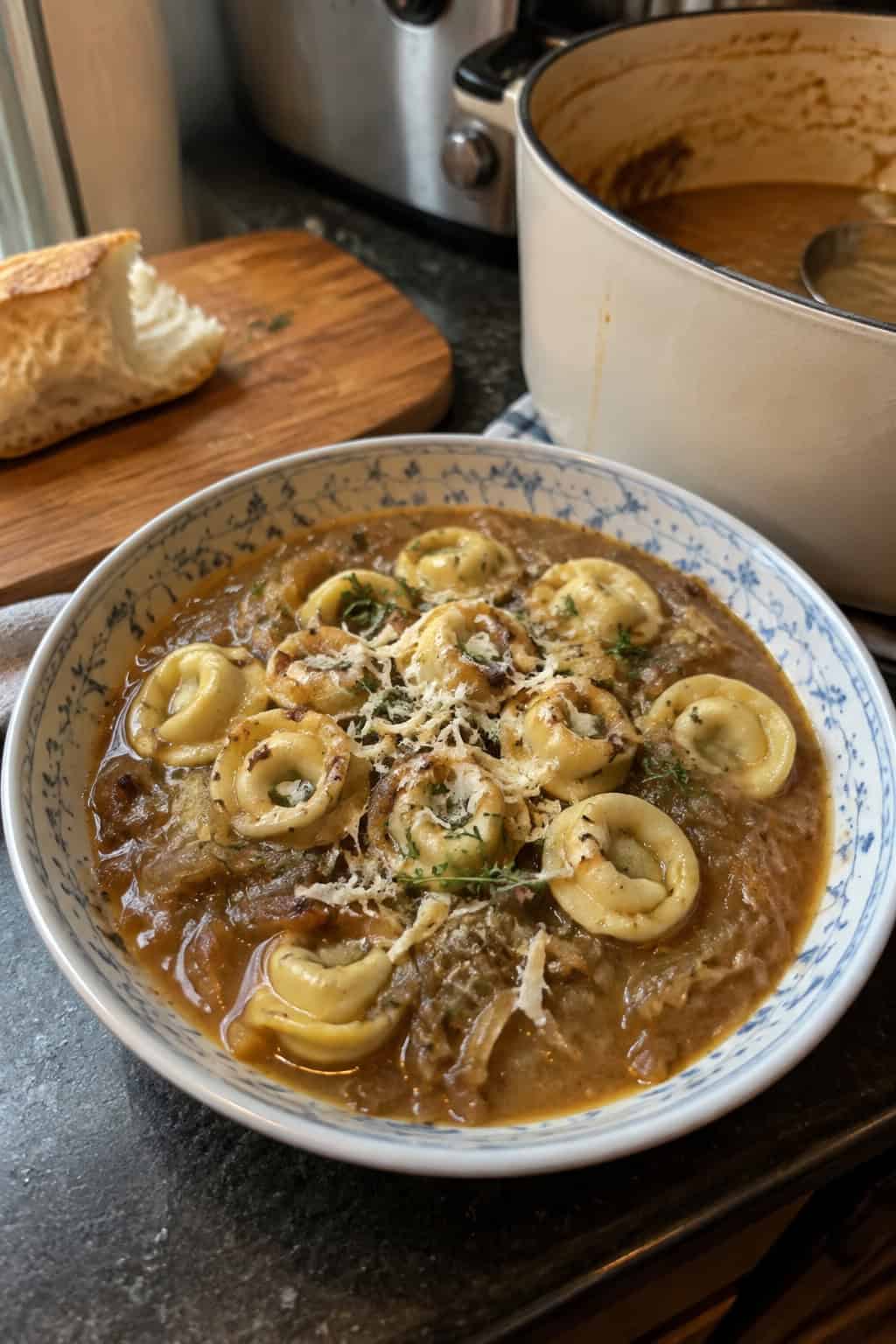 French Onion Tortellini Soup
