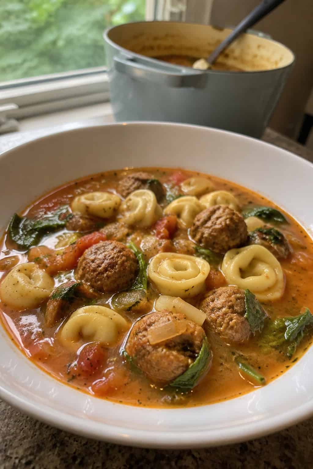 Meatball and Tortellini Soup