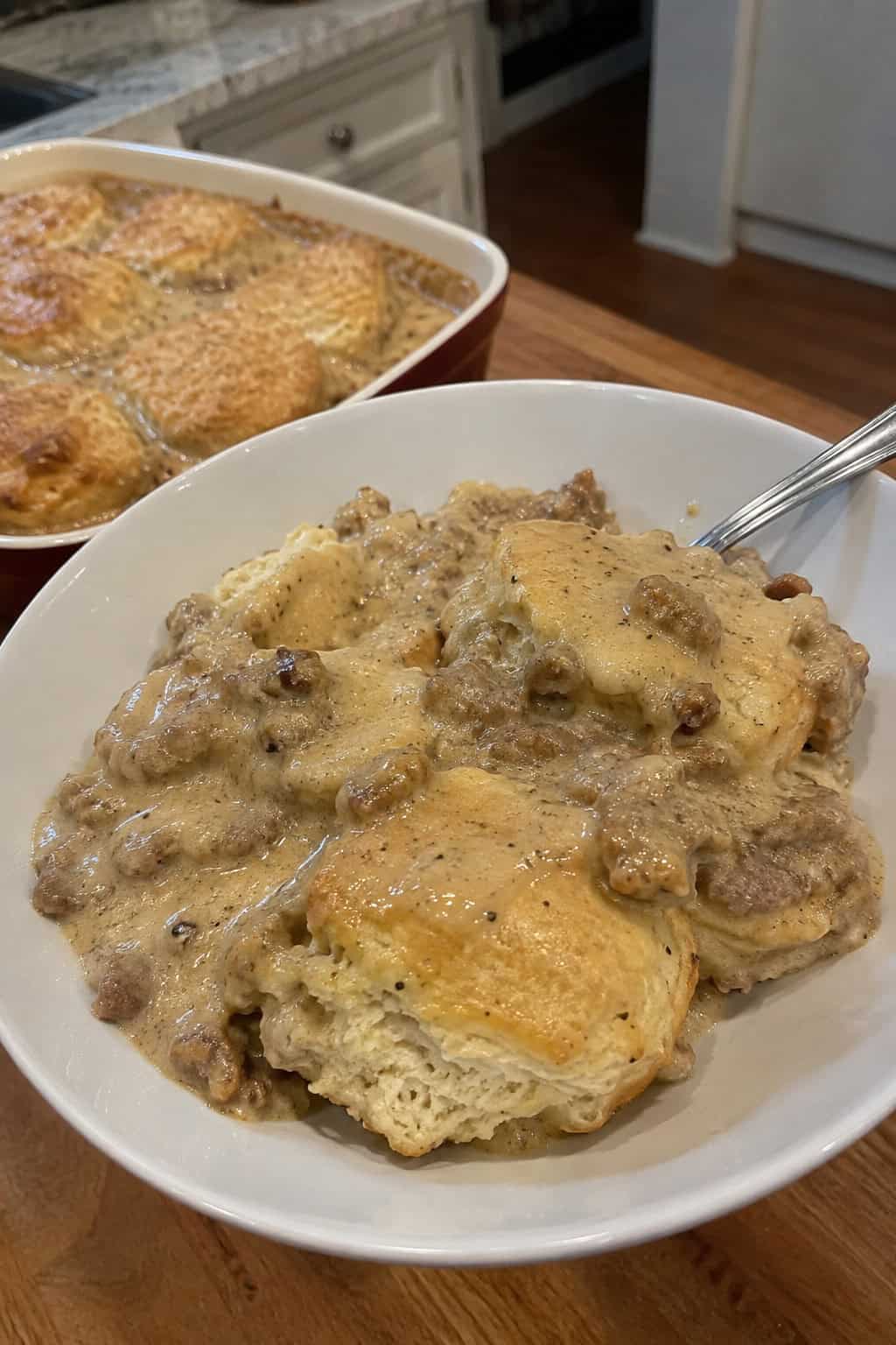Southern Buttermilk Biscuit Gravy Bake