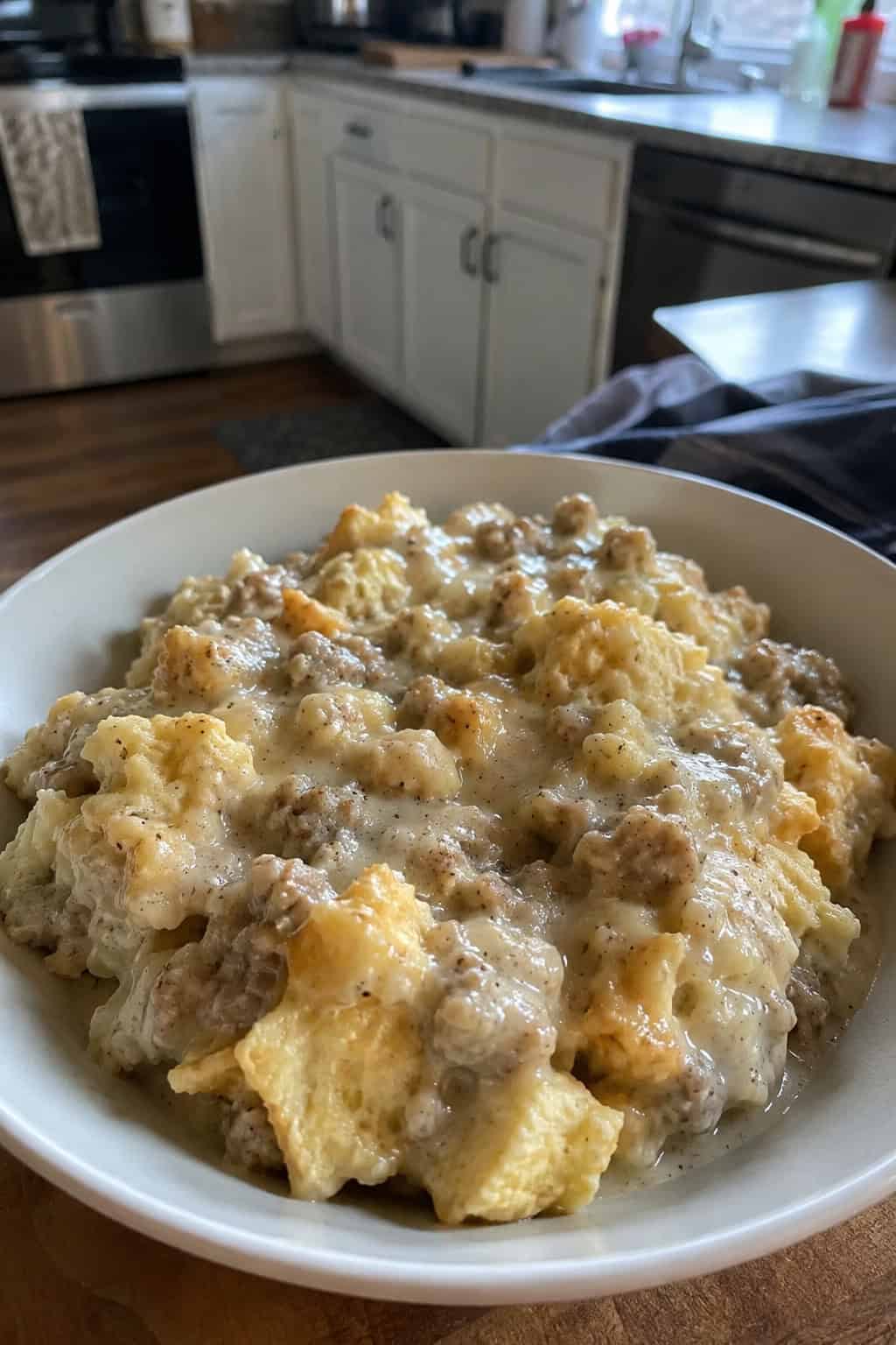 Turkey Sausage and Gravy Casserole