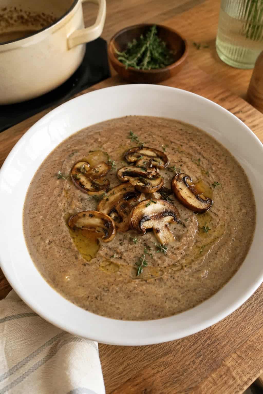 Roasted Mushroom and Thyme Soup