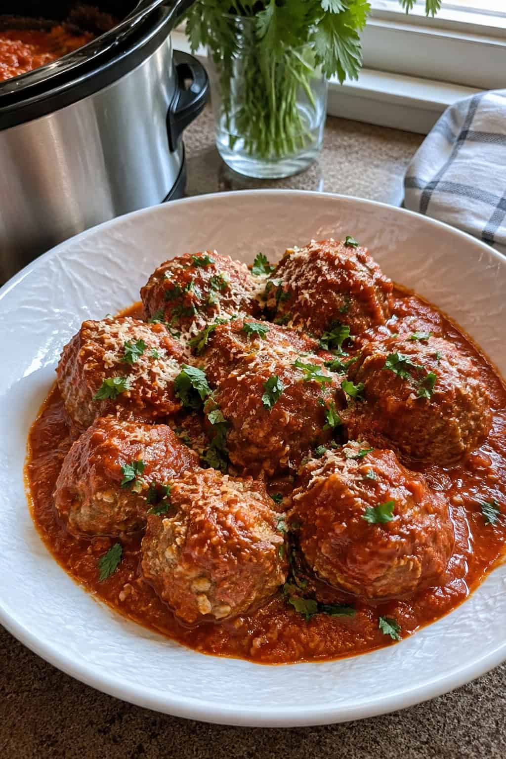 Slow Cooker Meatballs and Marinara