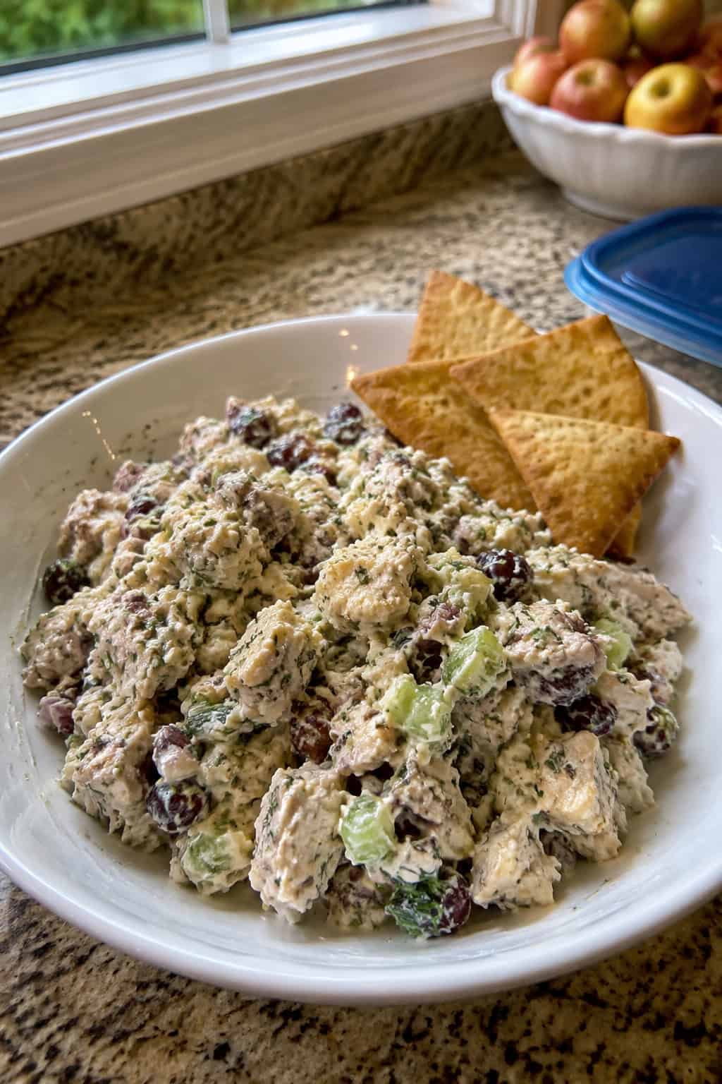 Chicken Salad with Scoopable Pita Chips