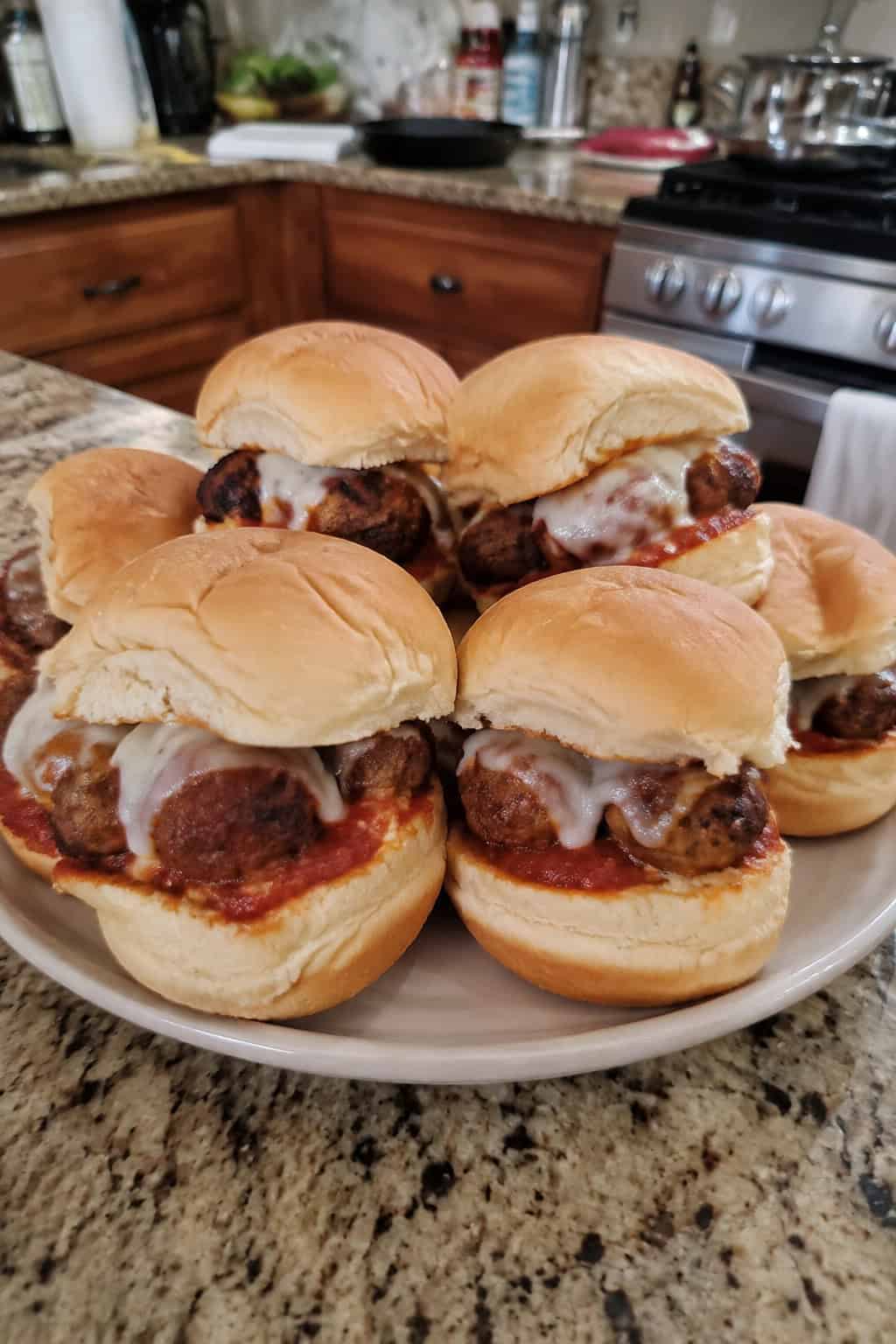 Meatball Sliders on Soft Buns