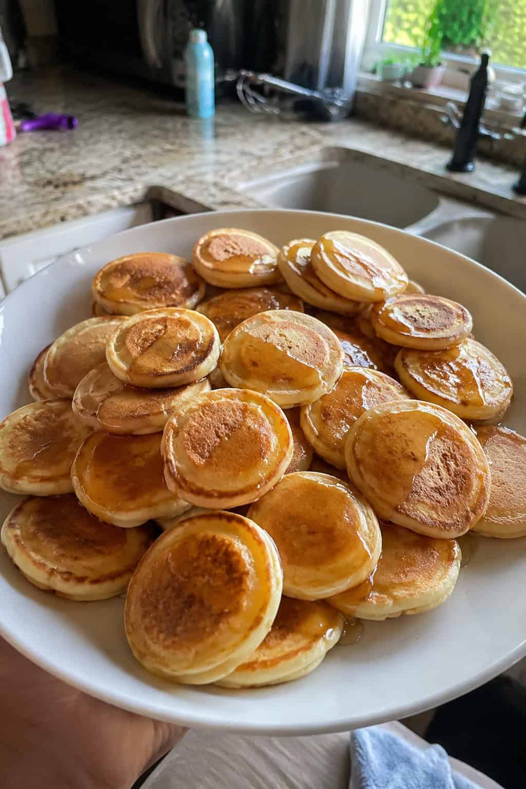 Mini Pancakes with Easy-Squeeze Syrup