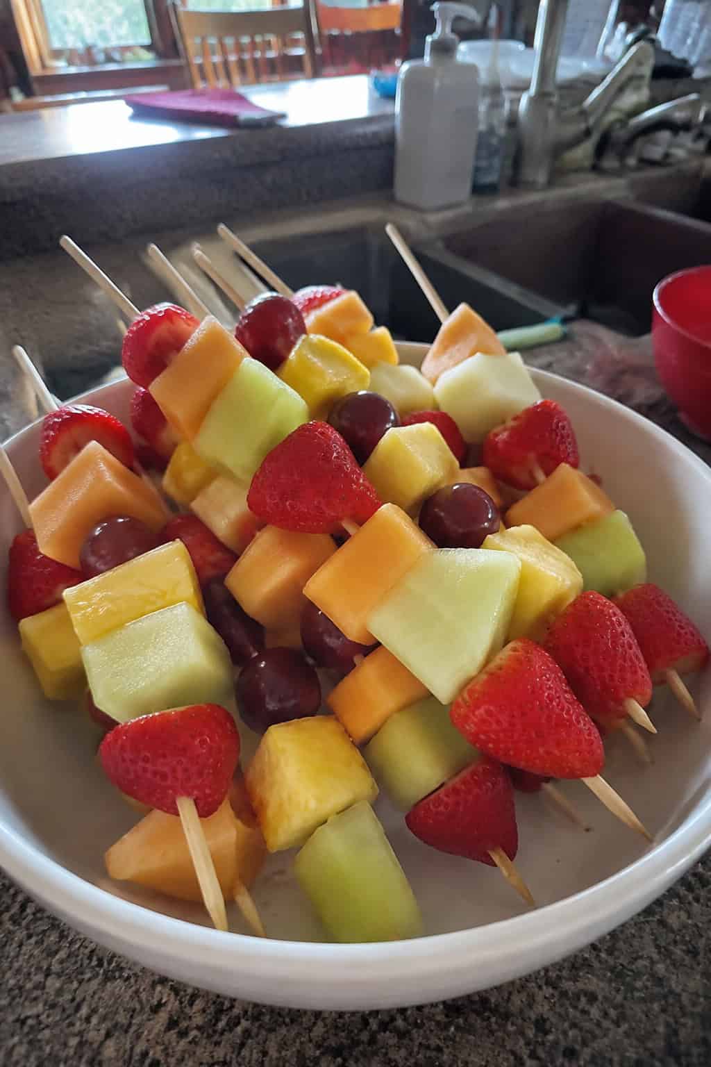 Snack Skewers on Blunt Sticks