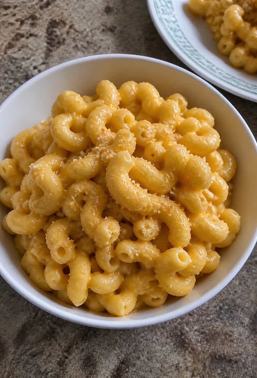 A steaming dish of macaroni and cheese surrounded by festive Thanksgiving decorations and other delicious holiday recipes