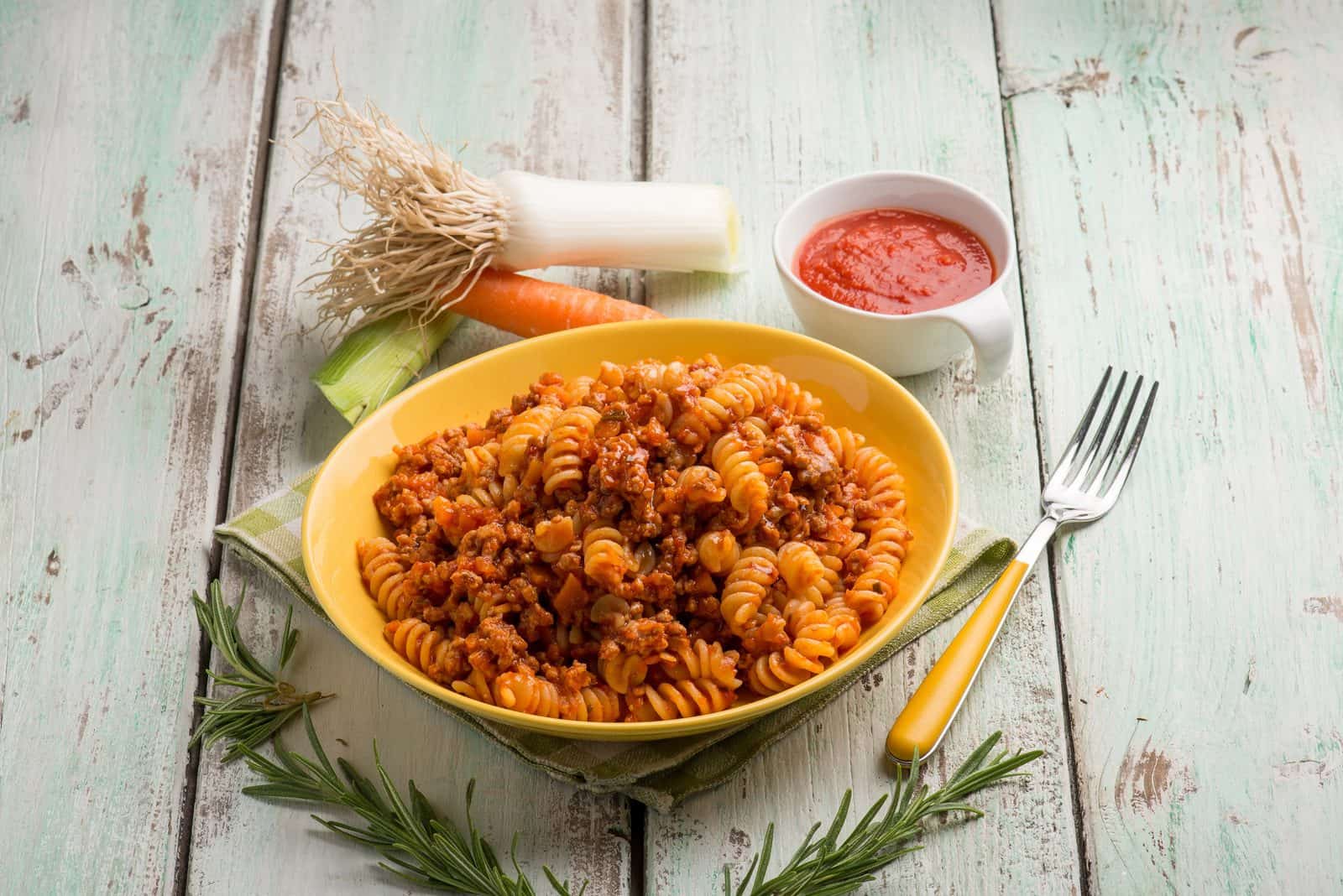 Slow Cooker Beef and Tomato Rotini on a plate
