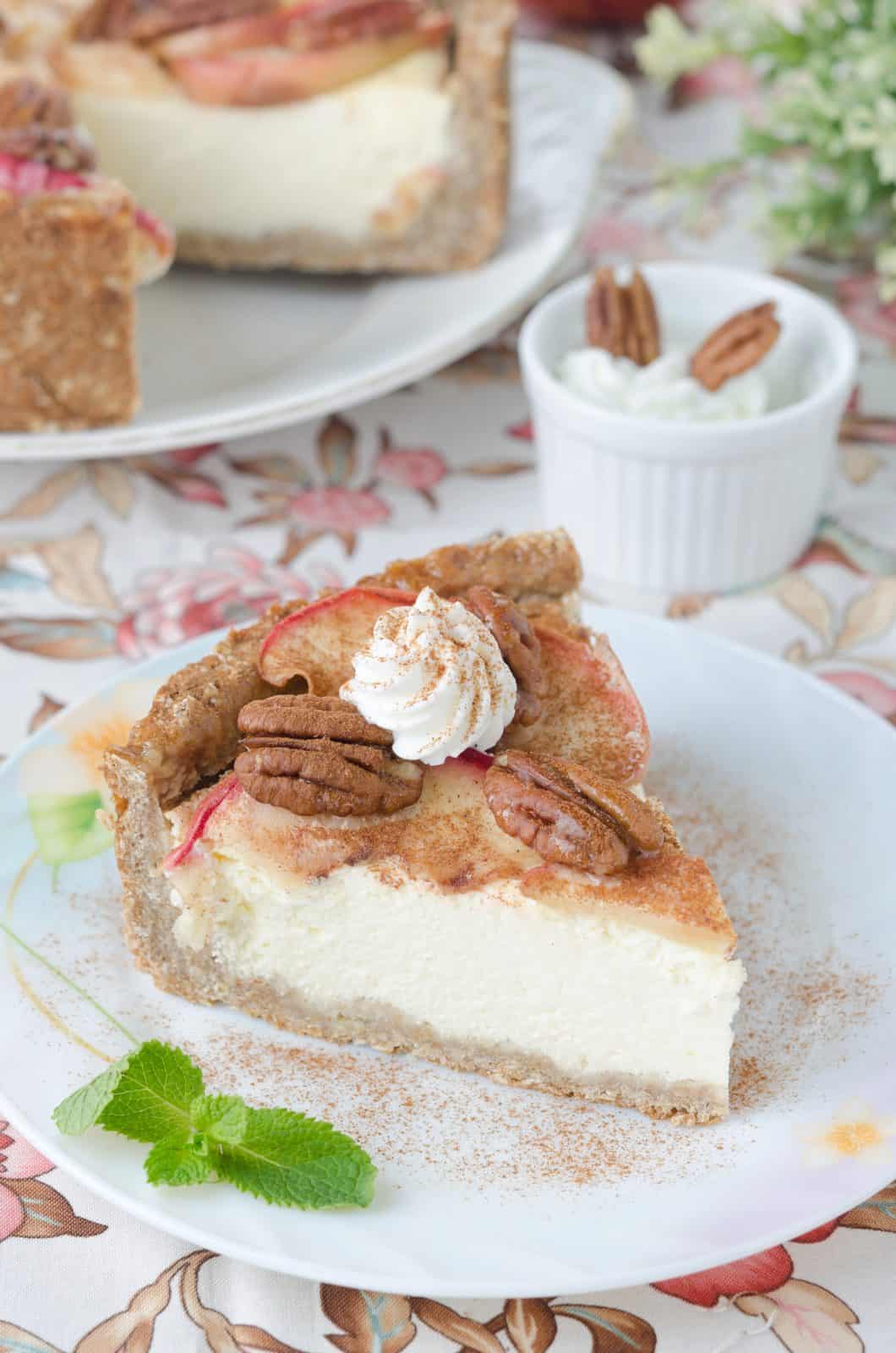 Brown Sugar Apple Cheesecake Delight on a plate
