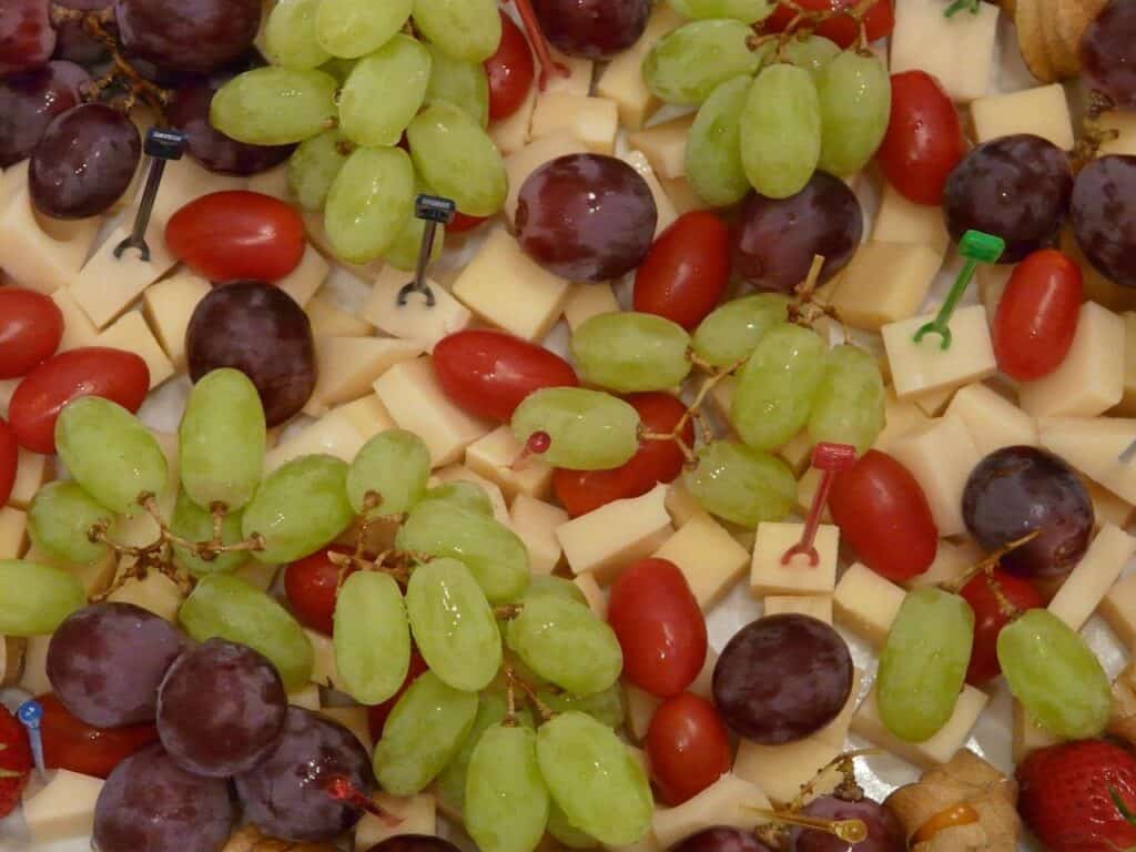 Smoked Appetizers for BBQ Season 36 Smoked Cheese and Fruit Skewers on a plate