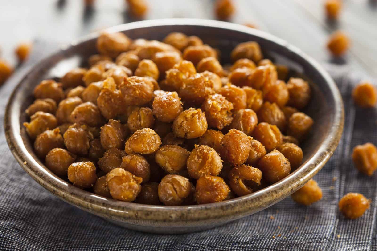 Vegan Appetizers That Disappear Fast at Parties 23 12) Crispy Chickpea Snack Mix on a plate