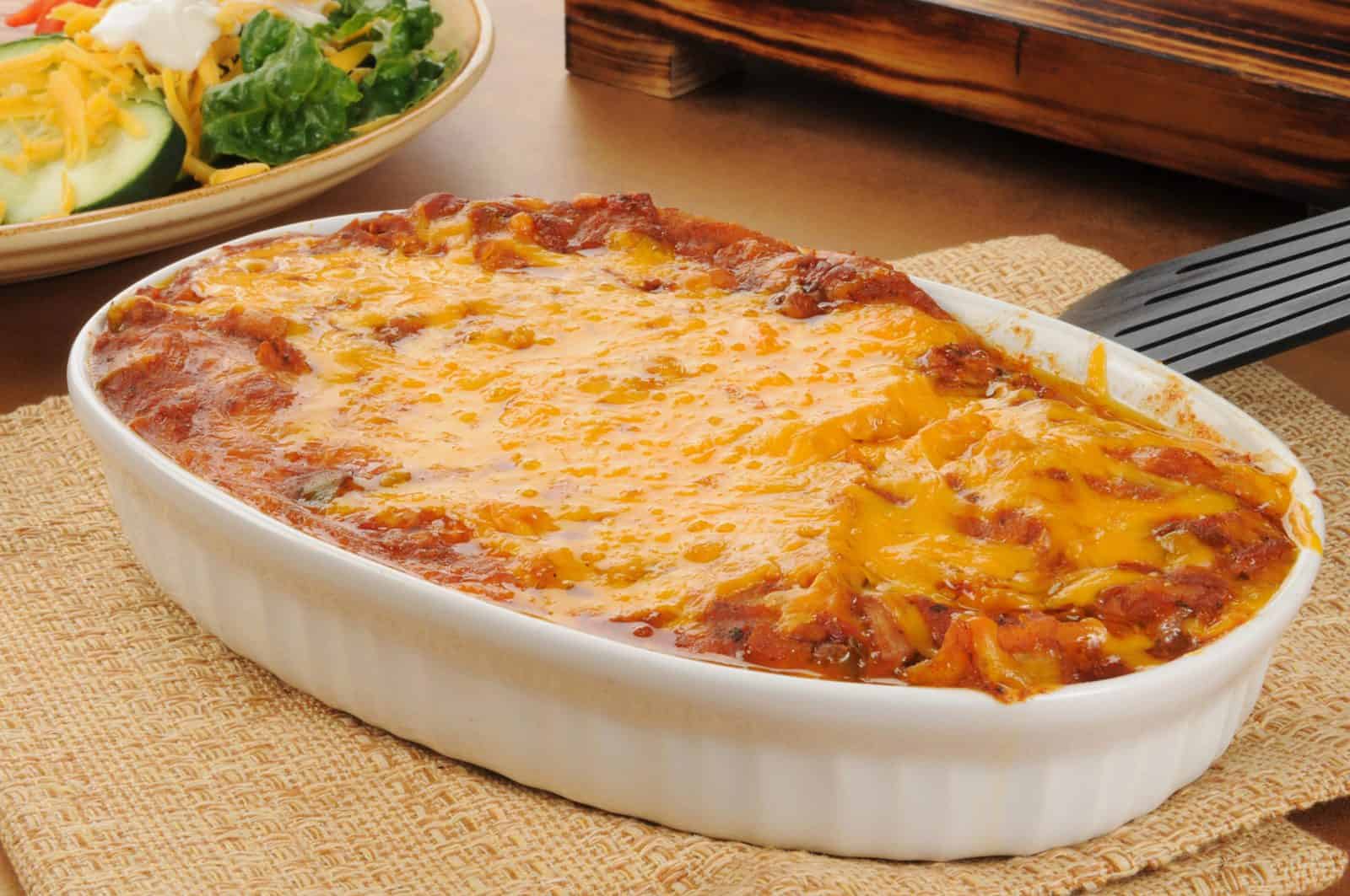 Beef enchilada casserole