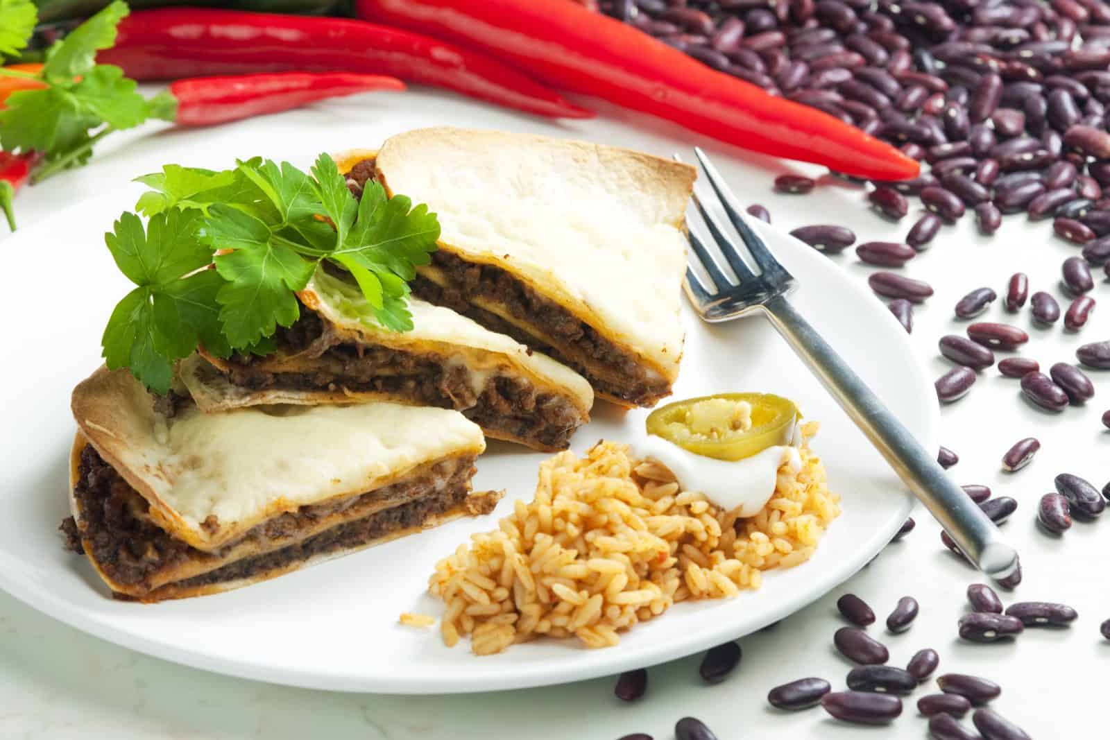 20 Ground Beef Dinners That Stretch One Pound 26 Beefy refried bean quesadilla