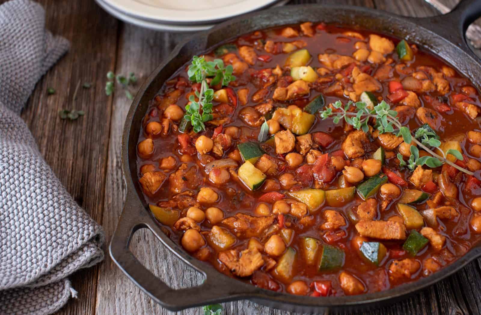 Chicken and chickpea stew