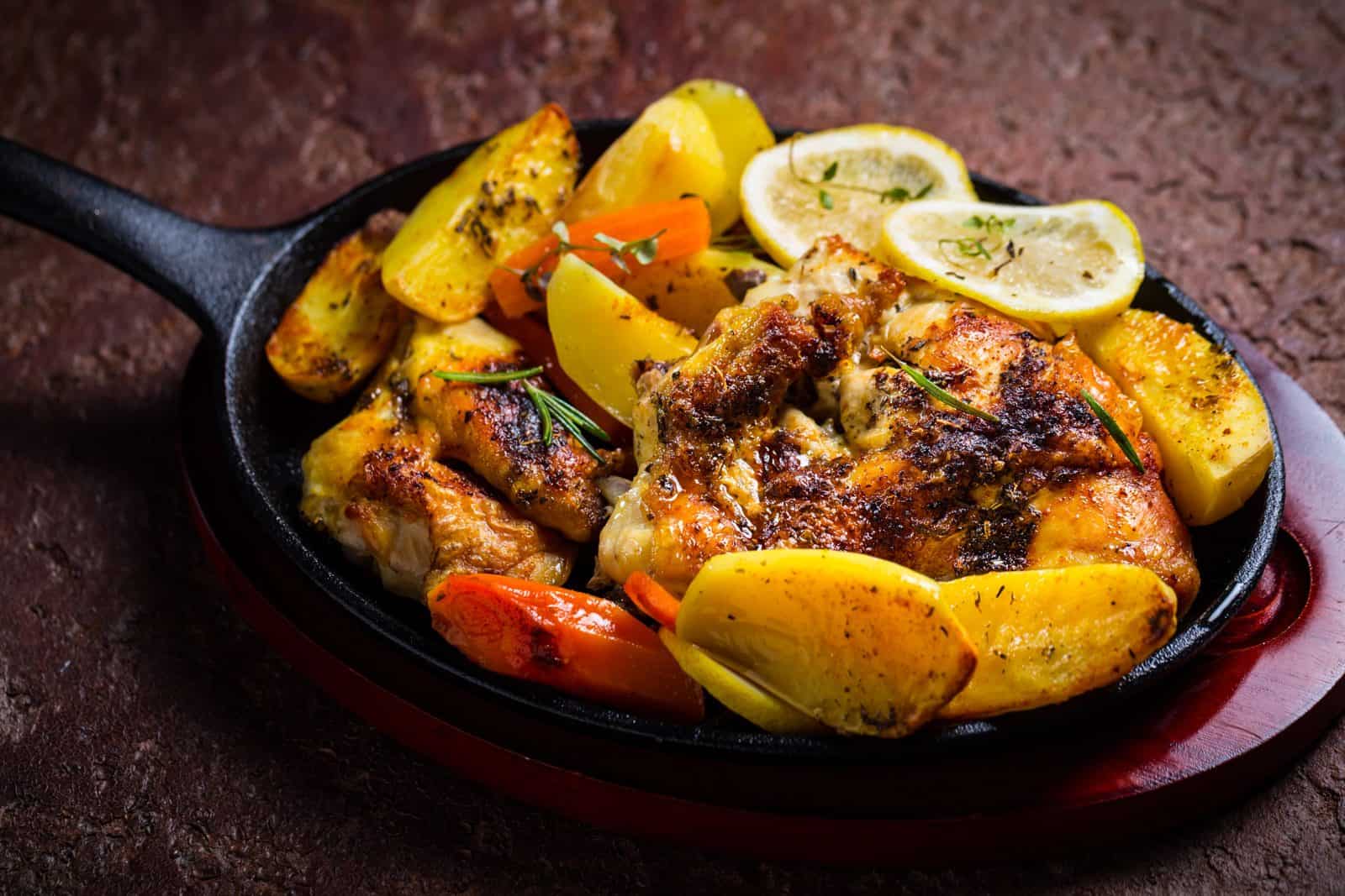 Chicken with potatoes and carrots