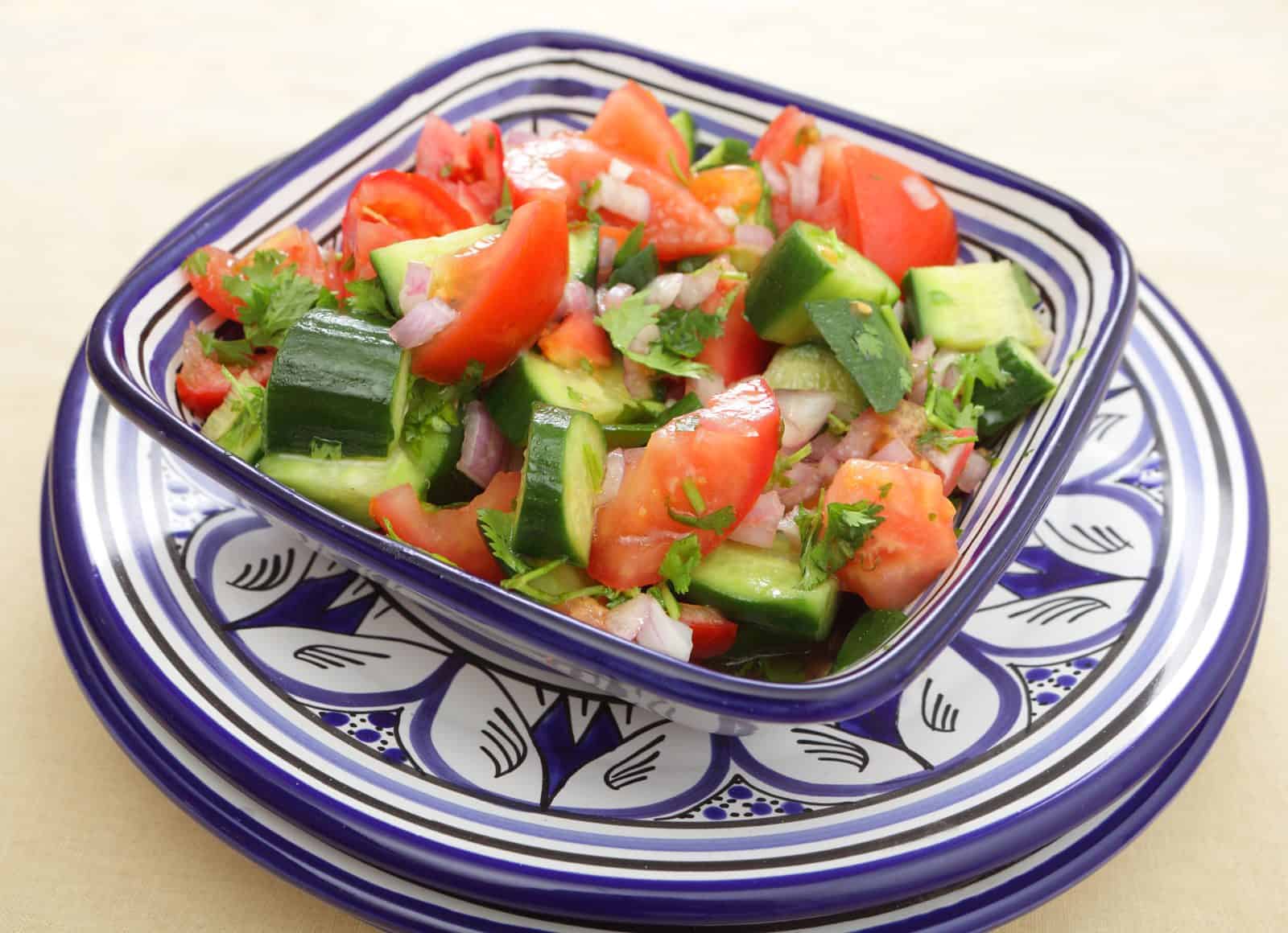Cucumber tomato onion salad