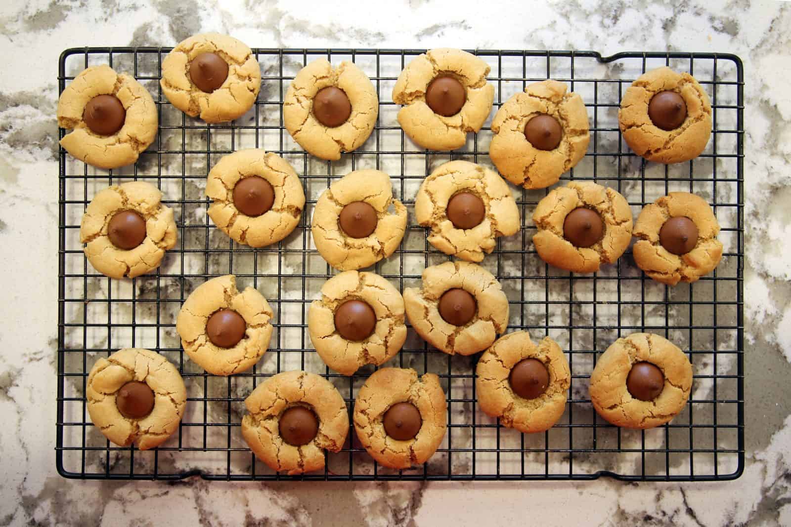 Chewy peanut butter blossom