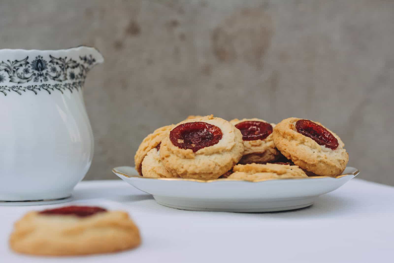 Thumbprint jam cookie