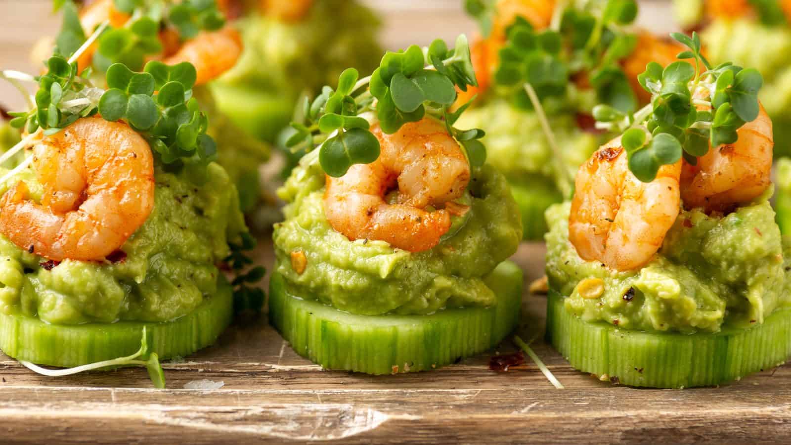 Shrimp and avocado bite