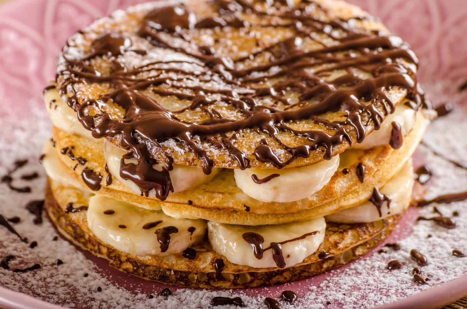Chocolate banana blender pancake batter