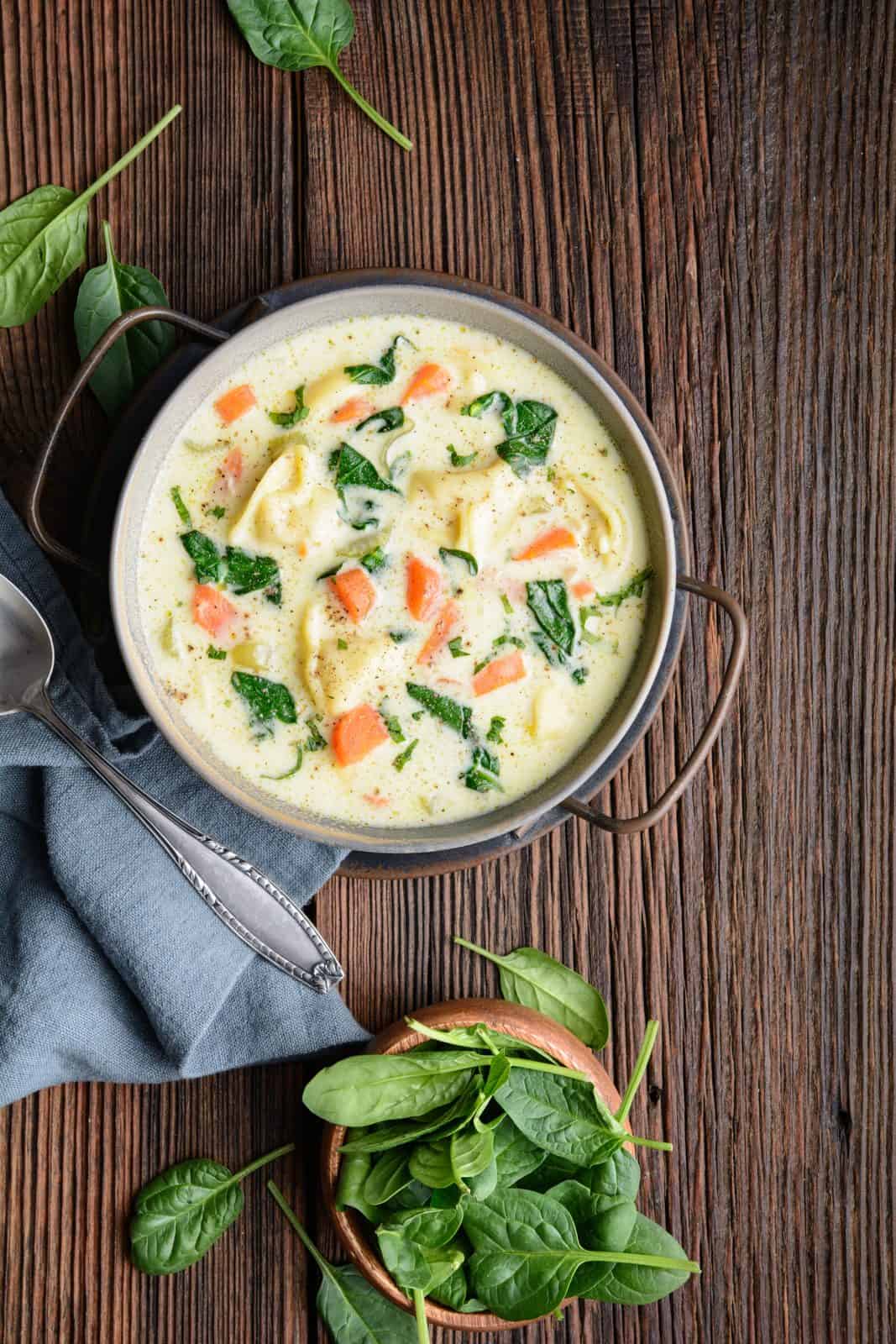 Chicken and bacon tortellini soup