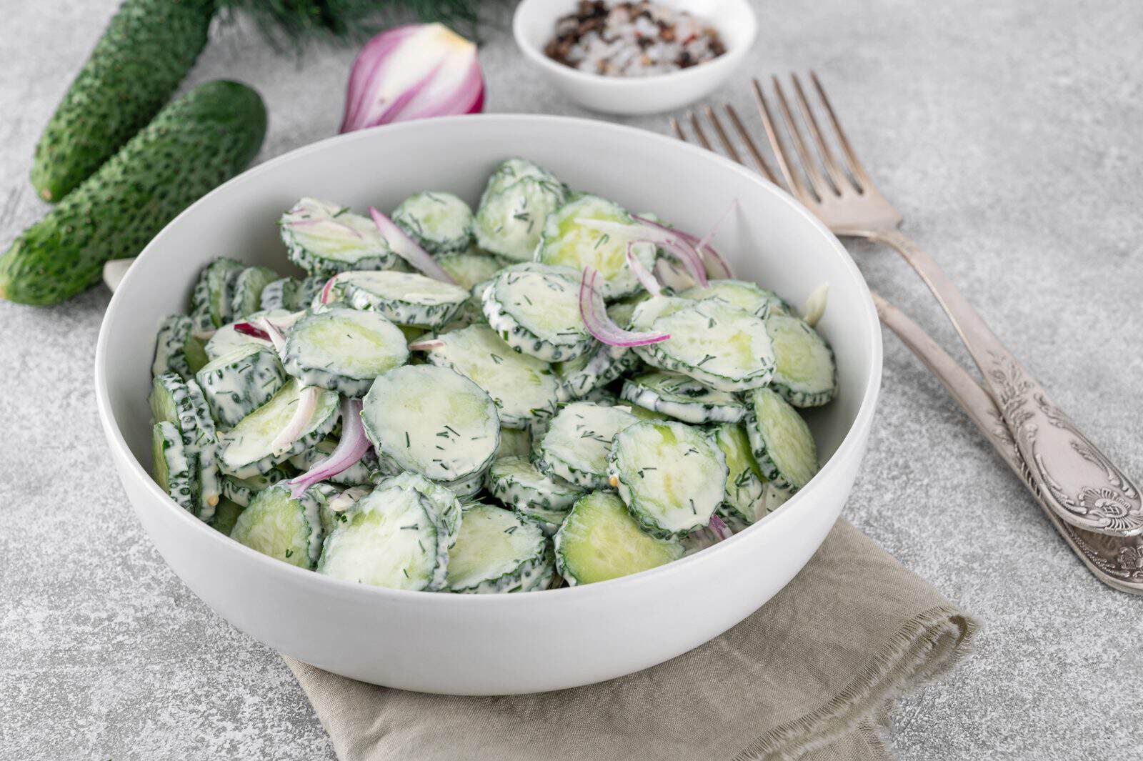 Cucumber dill and lemon yogurt salad