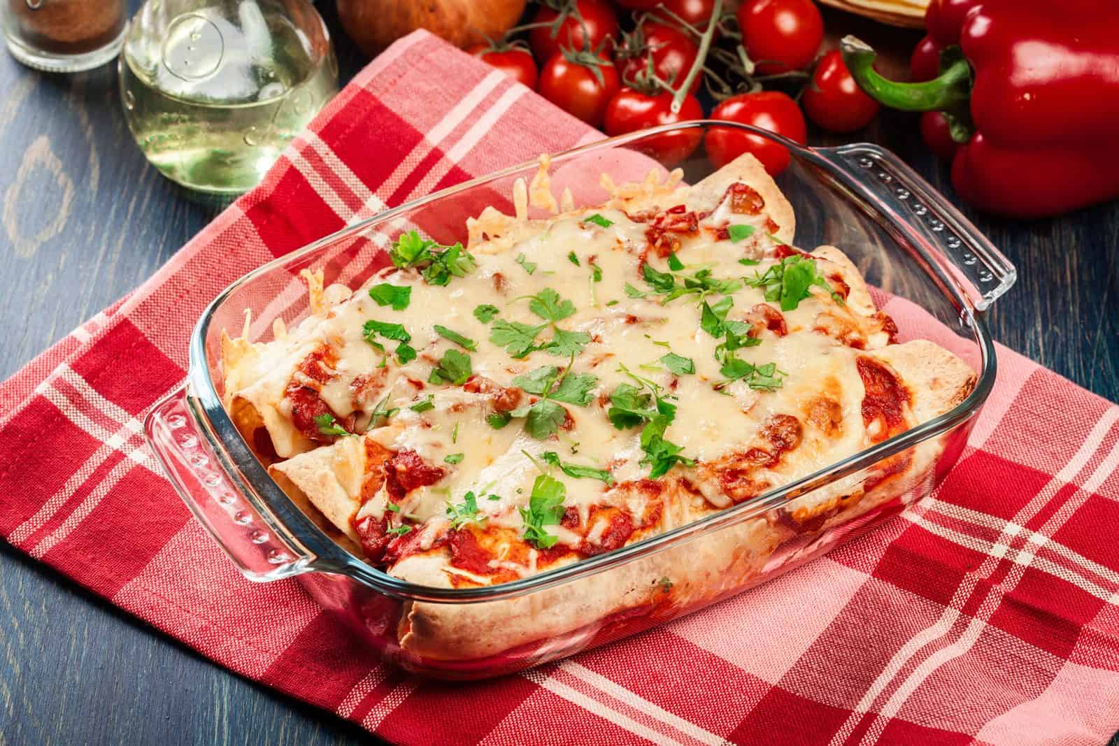 Chicken enchilada stack