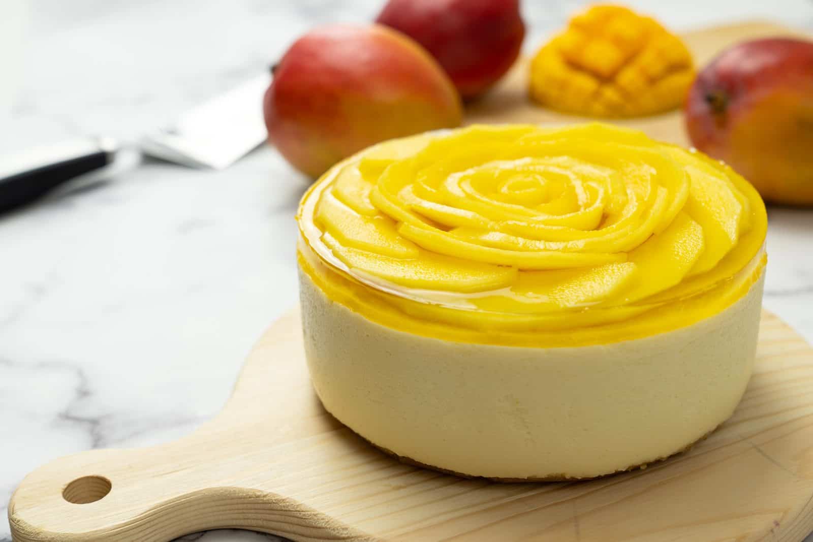 Mango lime cheesecake