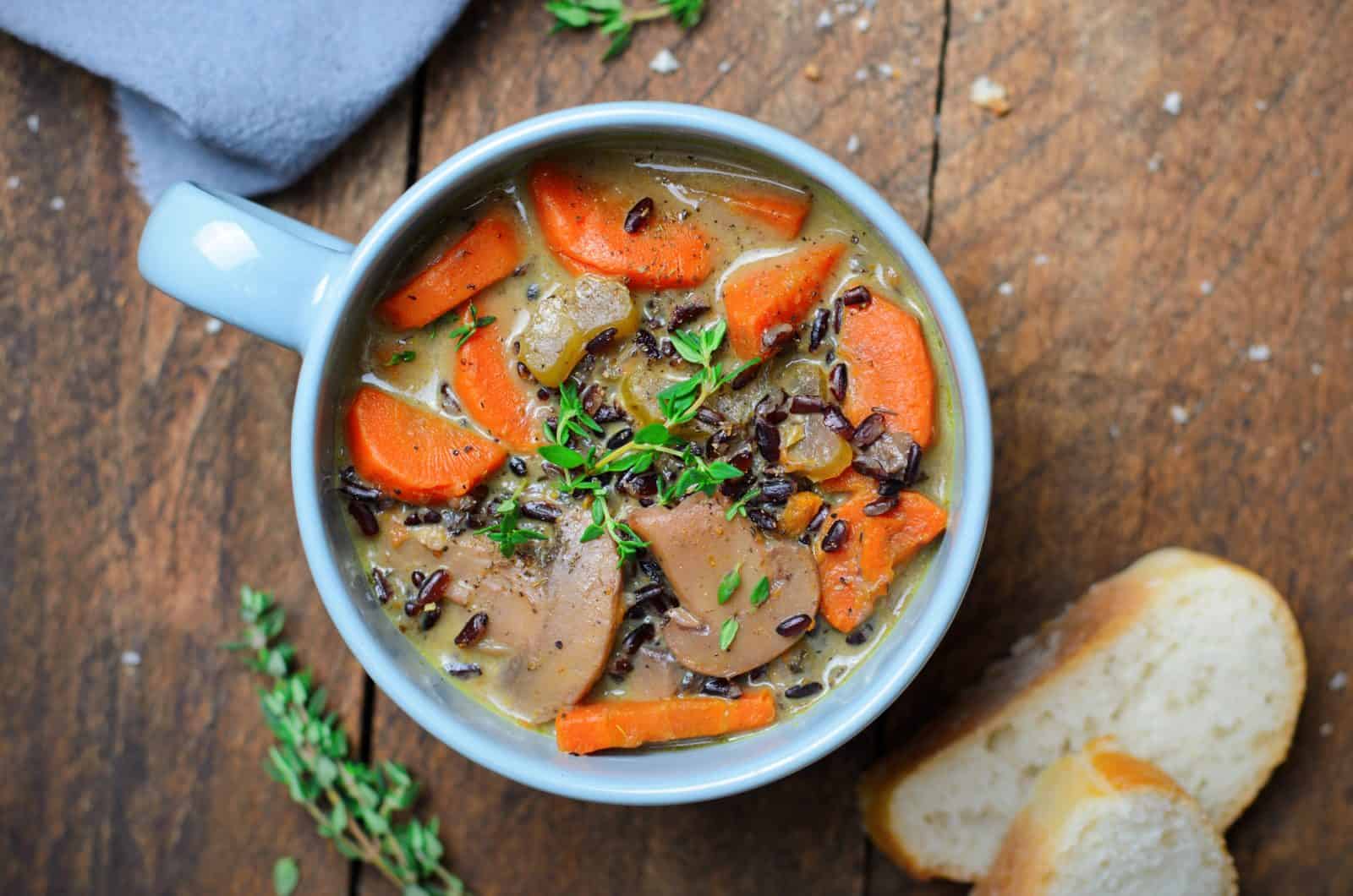 15 Mushroom Soup Recipes for Chilly Nights 4 Wild rice and mushroom soup