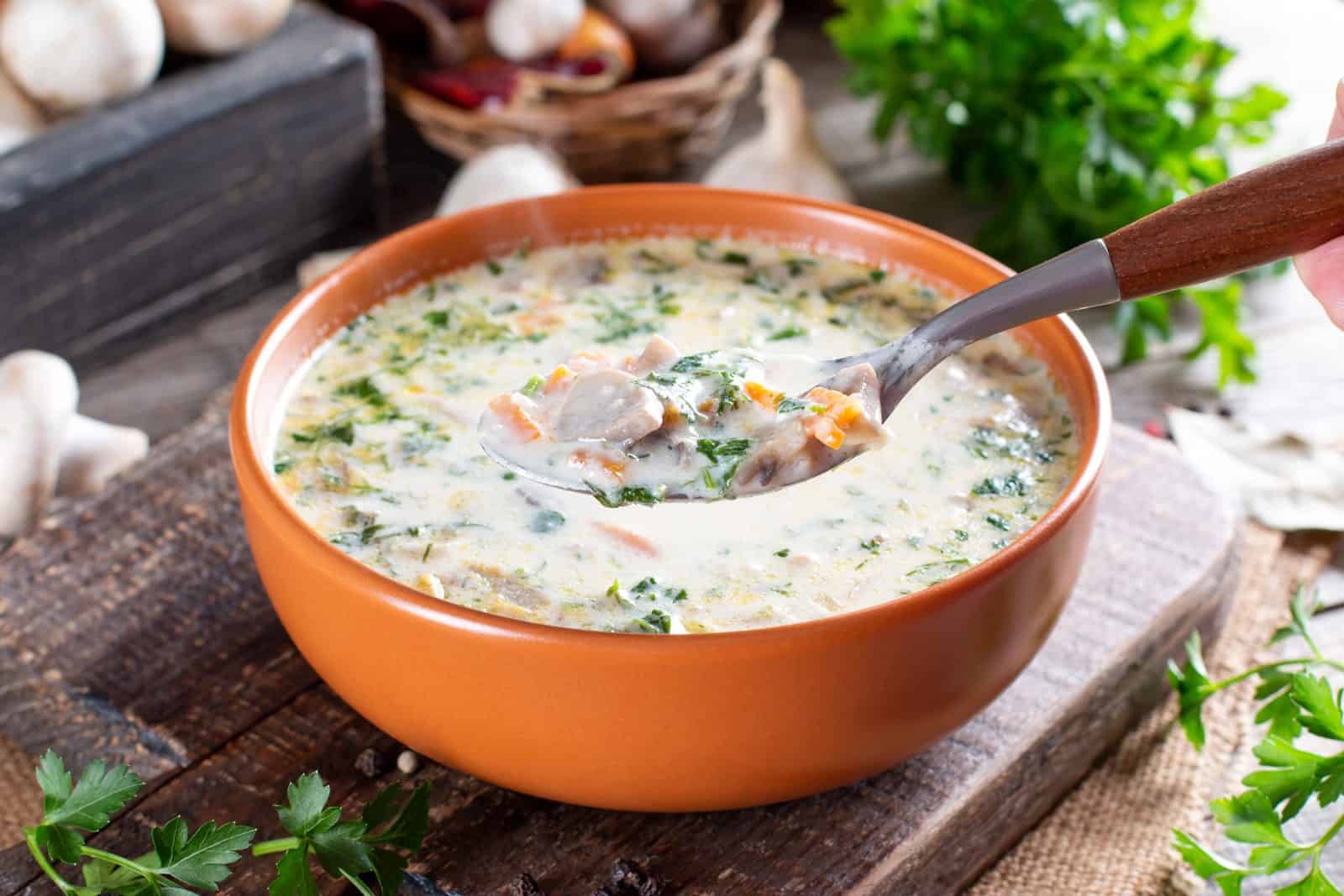 Chicken and mushroom soup