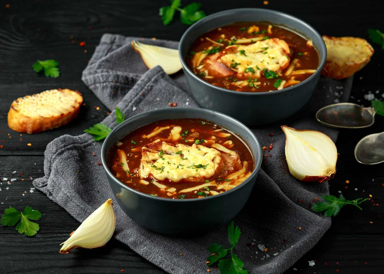 15 Mushroom Soup Recipes for Chilly Nights 20 French onion and mushroom soup
